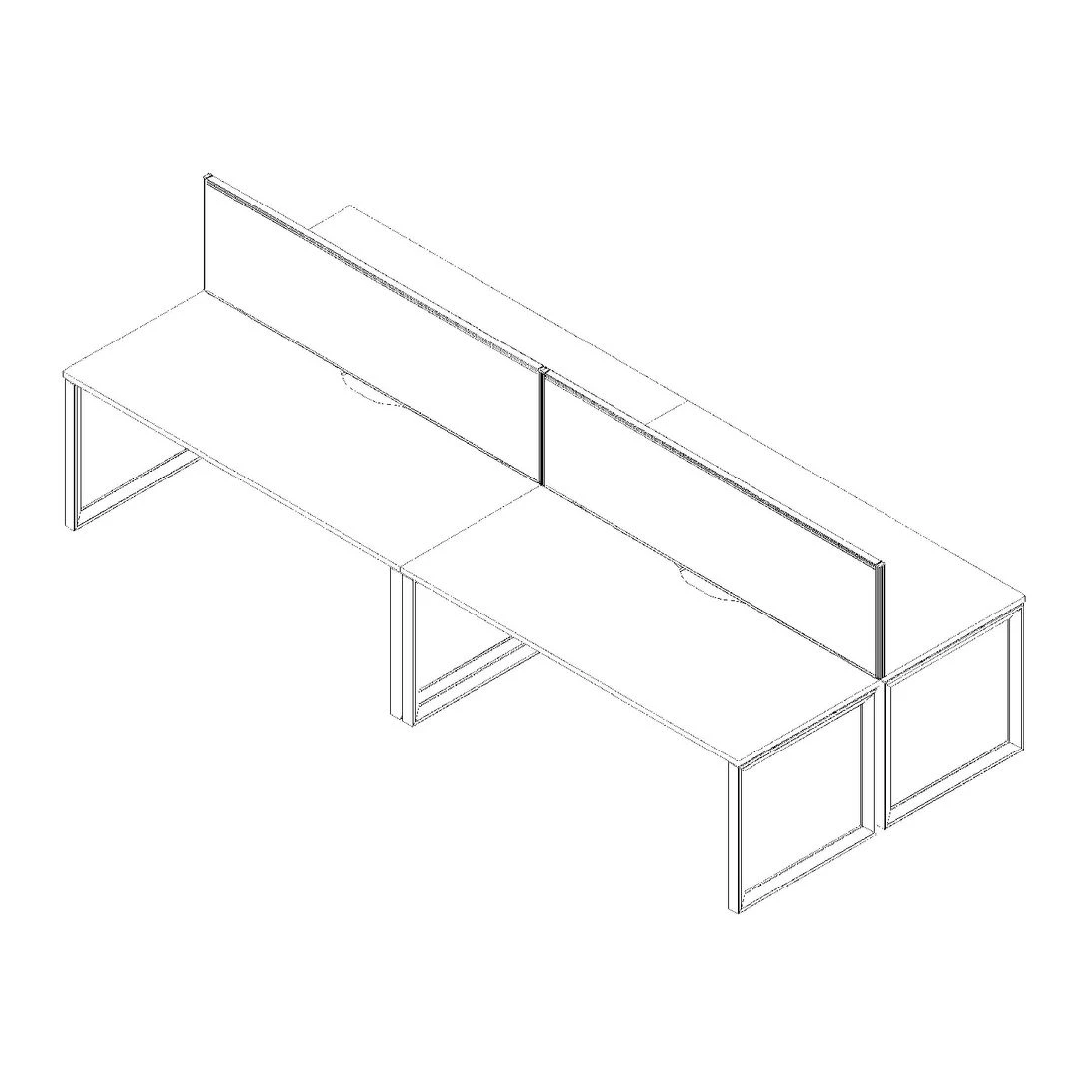 4 Stilford Screen 1800 W x 525 H mm White Frame Grey Fabric, 4 of 10