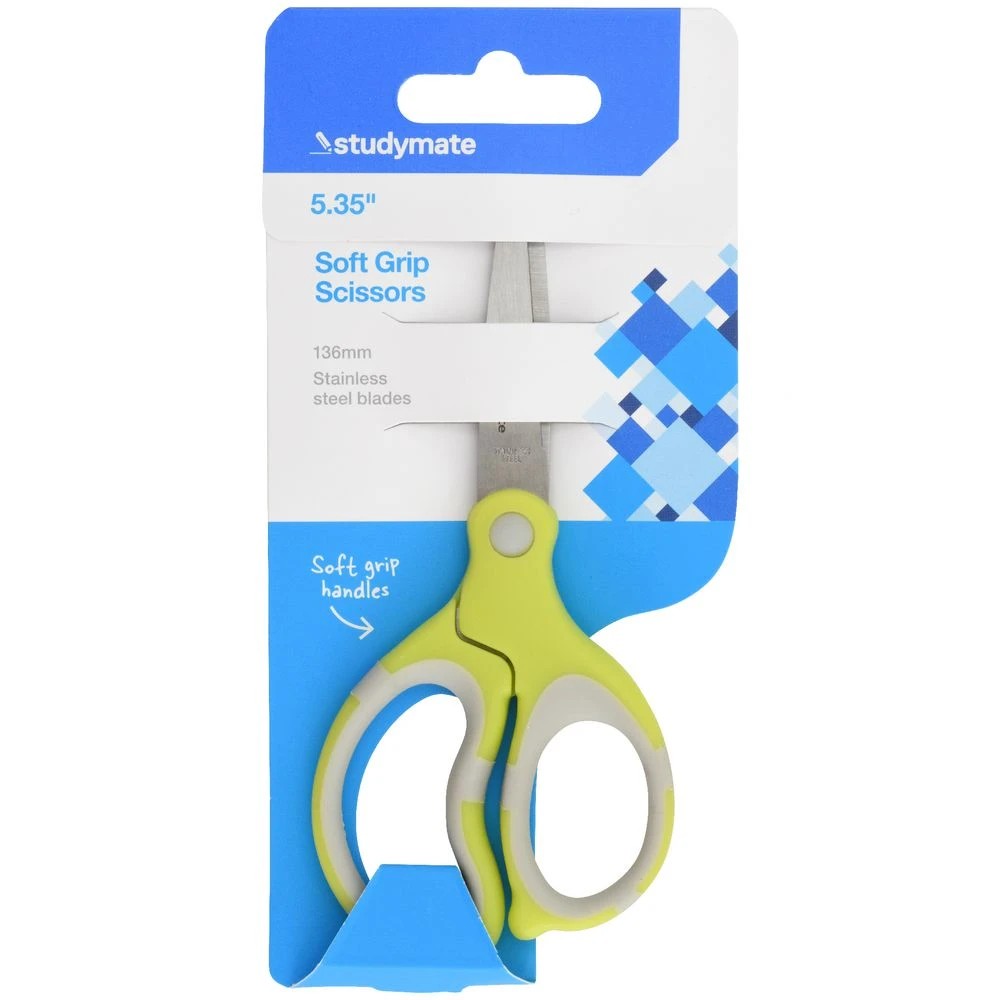 2 Studymate Soft Grip Scissors 135mm Green, 2 of 2