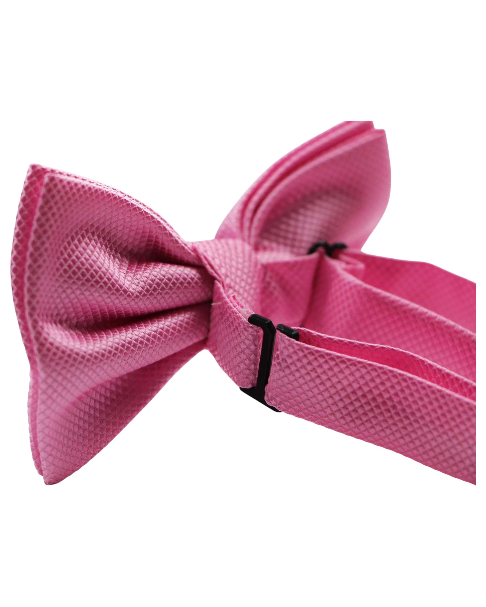 2 Zasel Mens Baby Pink Plain Coloured Checkered Bow Tie, 2 of 3