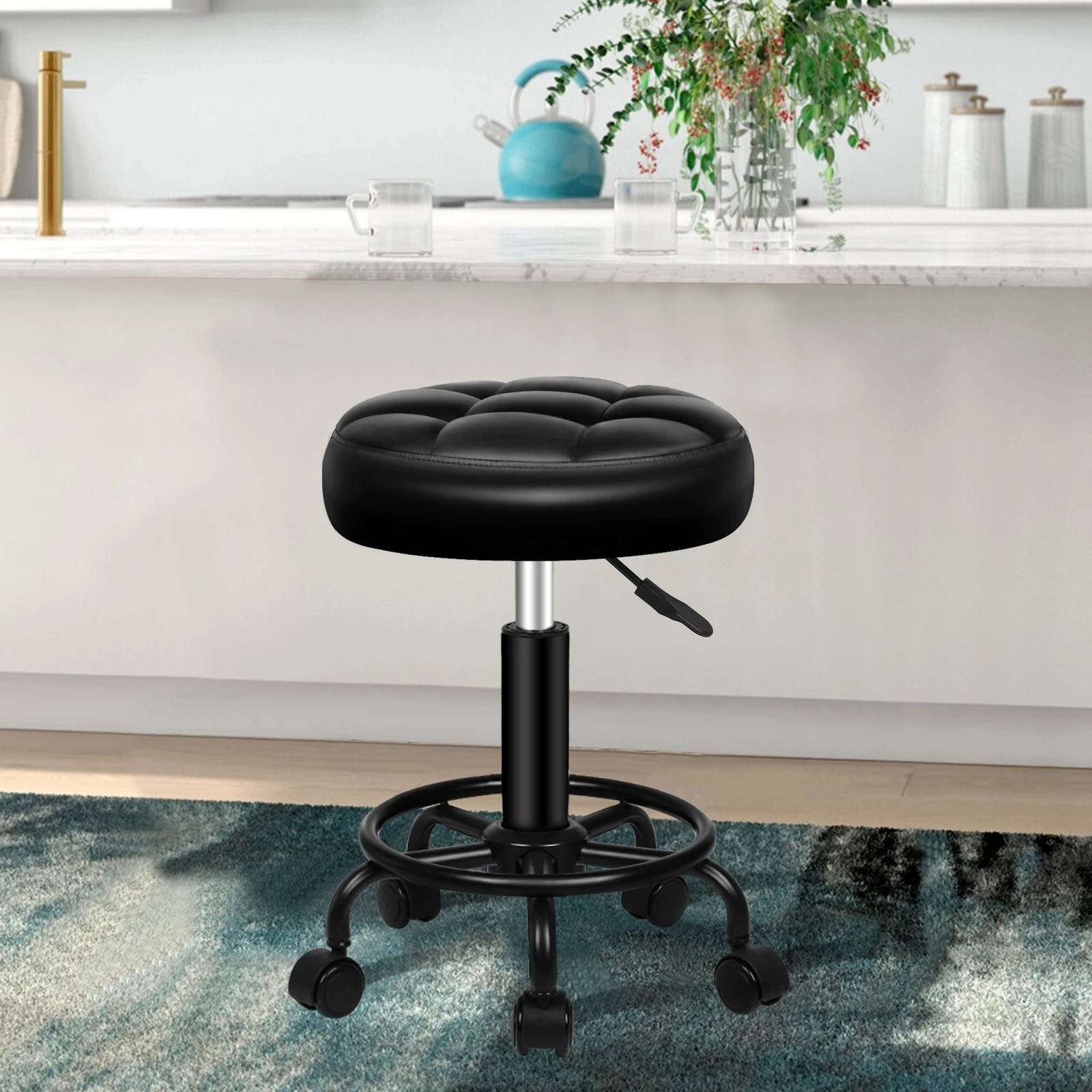 3 Alfordson Salon Stool Round Swivel Barber Hair Dress Chair Gas Lift - Black, 3 of 7