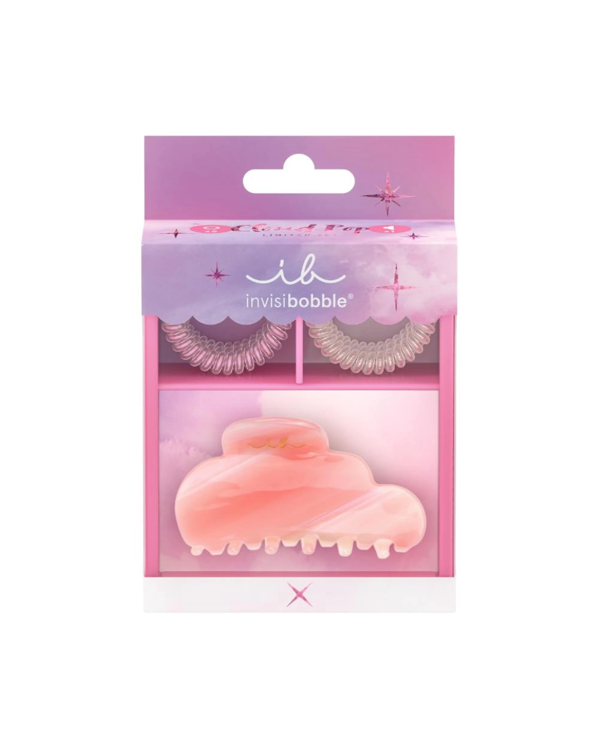 1 Invisibobble Cloudpop Spiral Hair Tie & Claw Clips  7 Piece Gift Set - Pink, 1 of 1