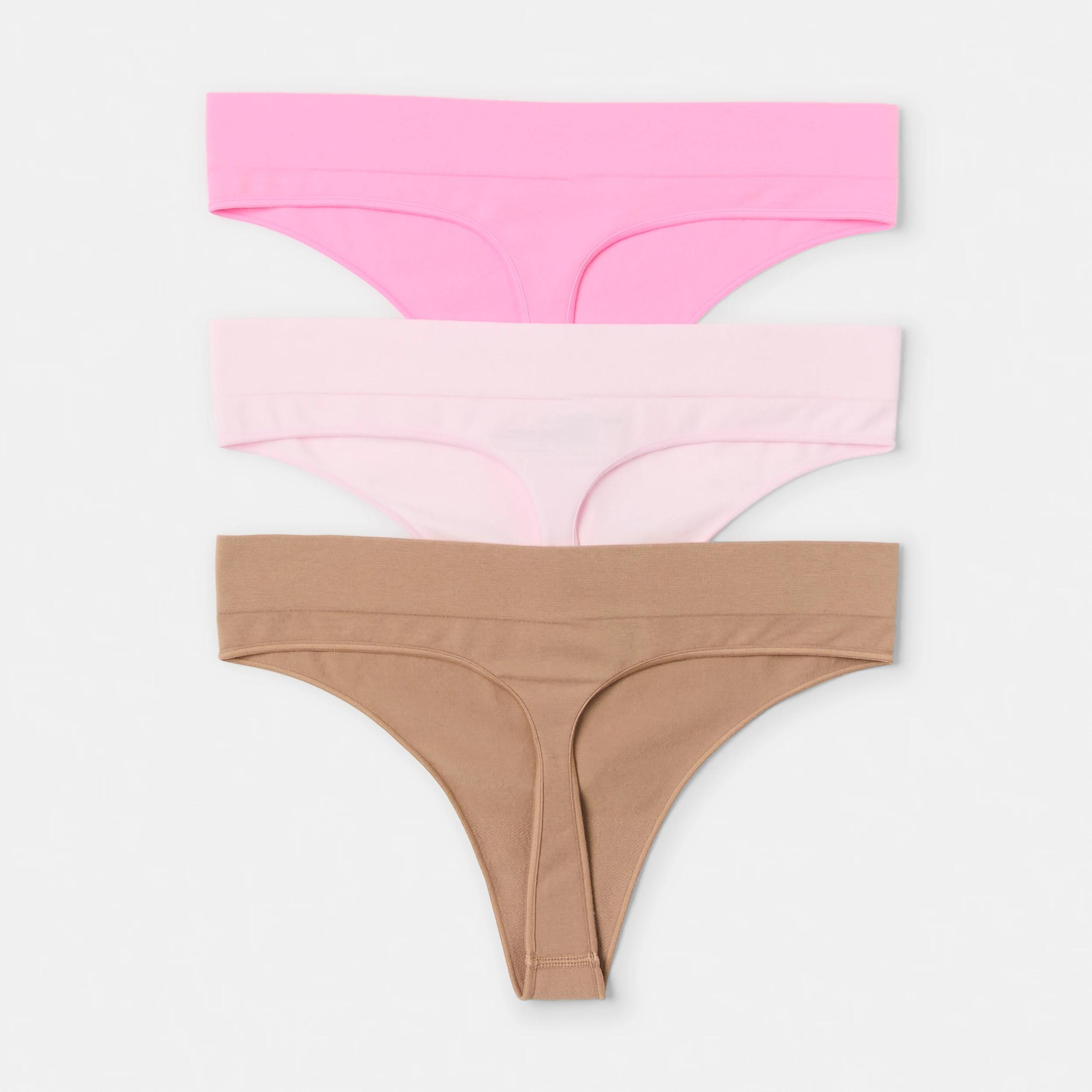 2 3 Pack Seamfree Cotton G-String Briefs BALLERINA, SACHET PINK, SOFT CLAY, 2 of 8