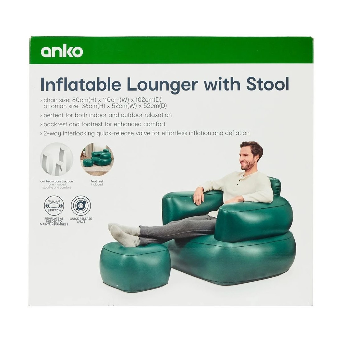 7 Inflatable Lounger with Stool, 7 of 7