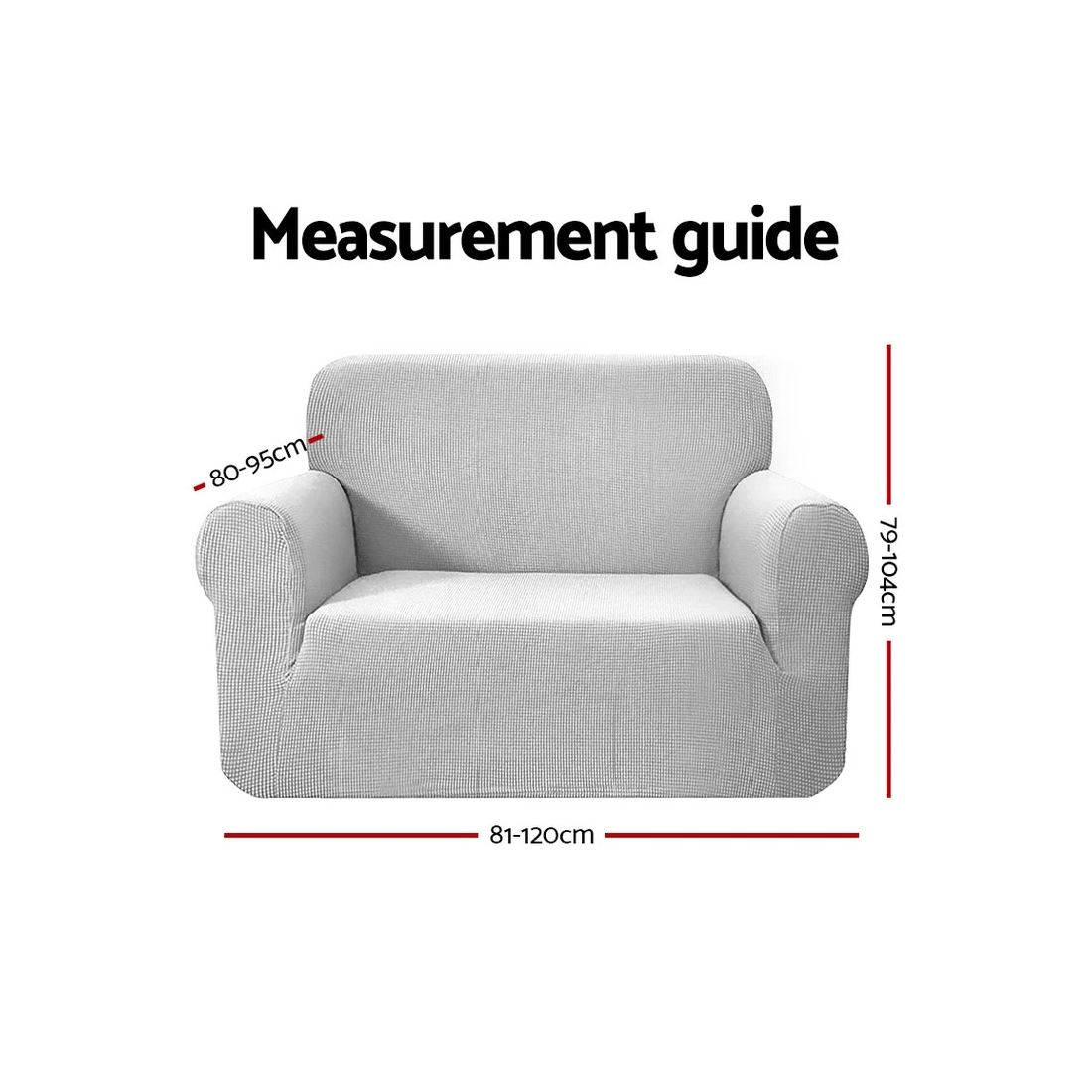 2 Artiss Sofa Cover Couch Covers 3 Seater High Stretch - Grey, 2 of 7