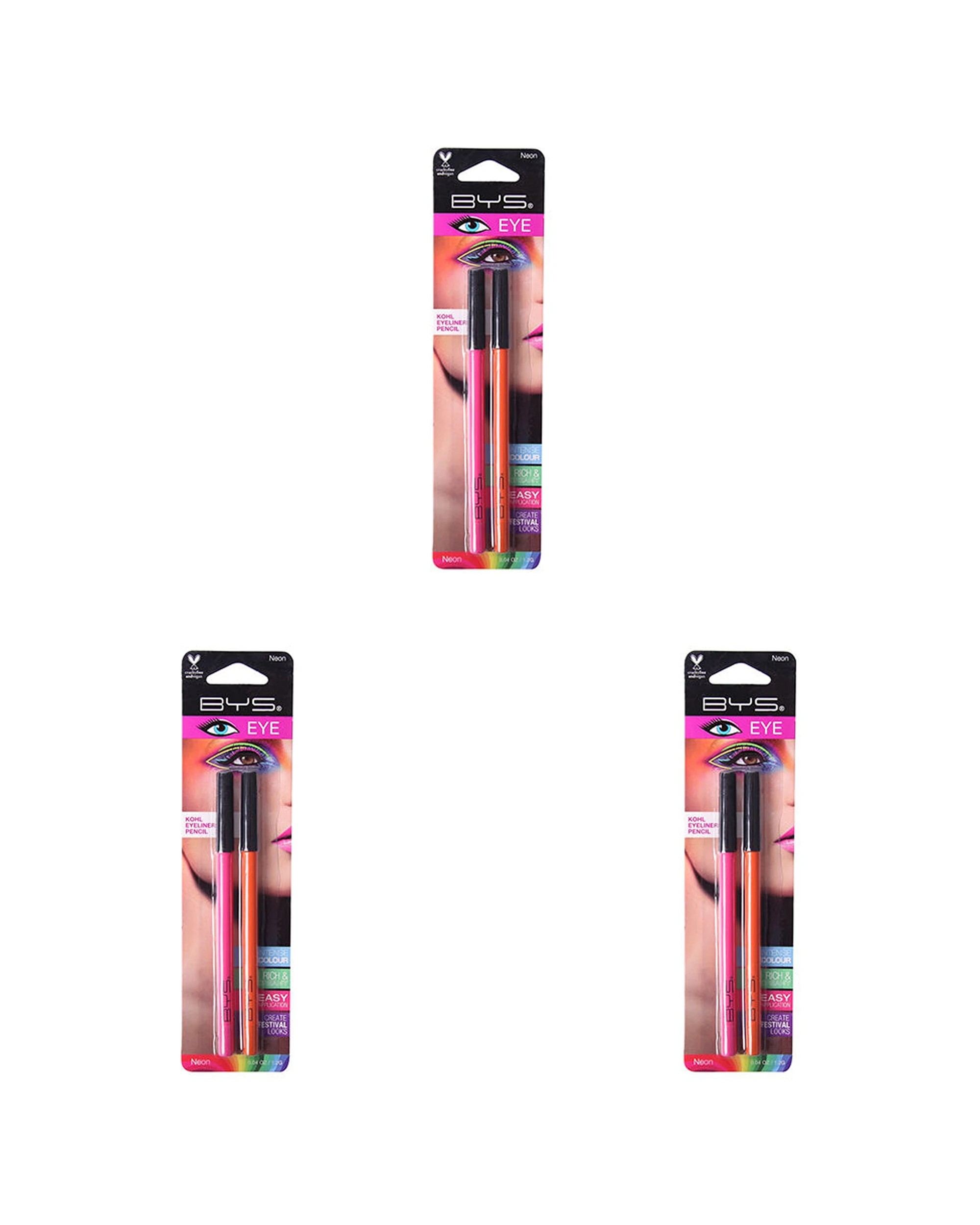 1 BYS 2pc Neon Eyeliner Pencil Duo 3PK 1.2g - Multi, 1 of 1
