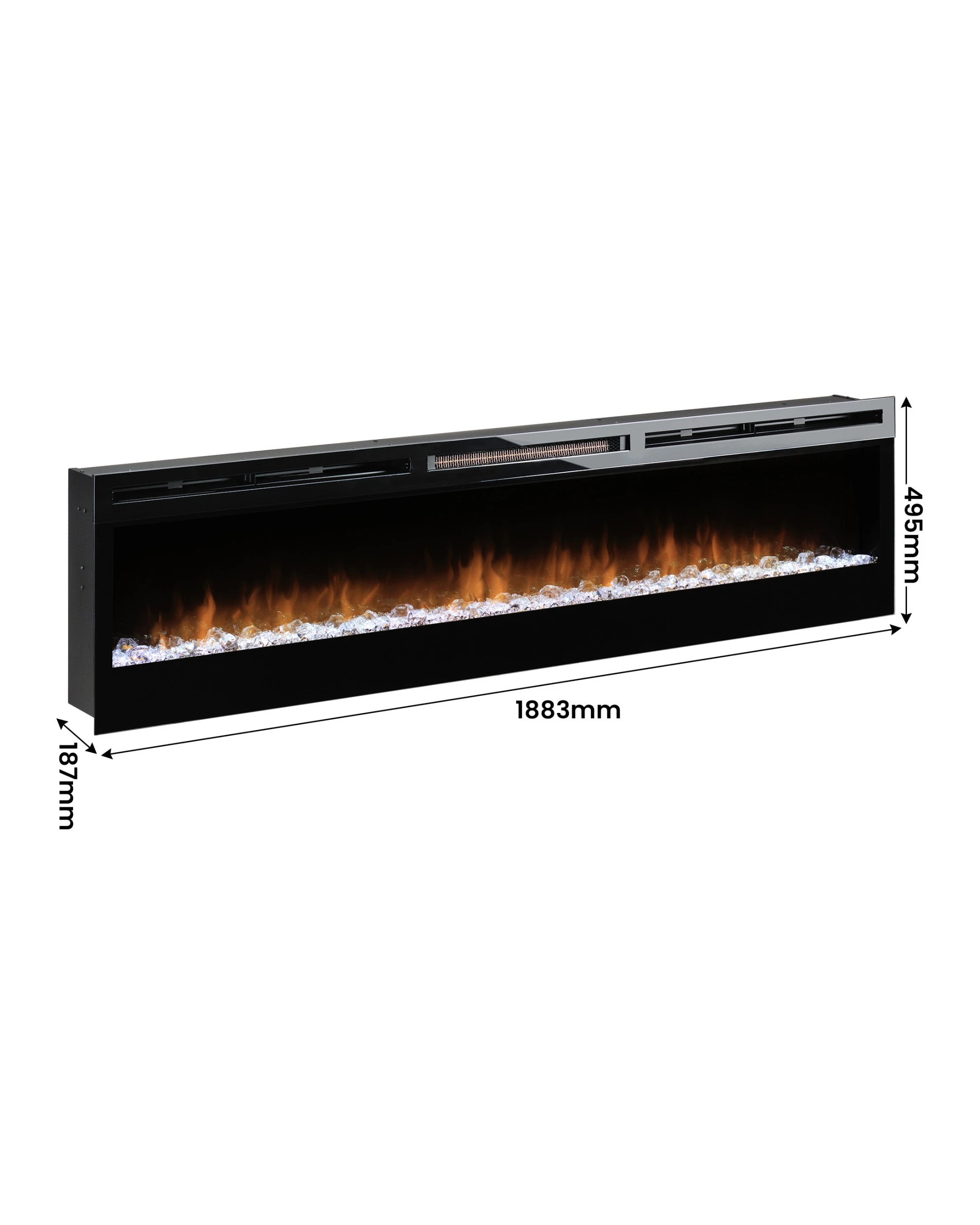 3 Dimplex PRISM Wall Mounted Electric Fireplace in 74-inches - Black, 3 of 8
