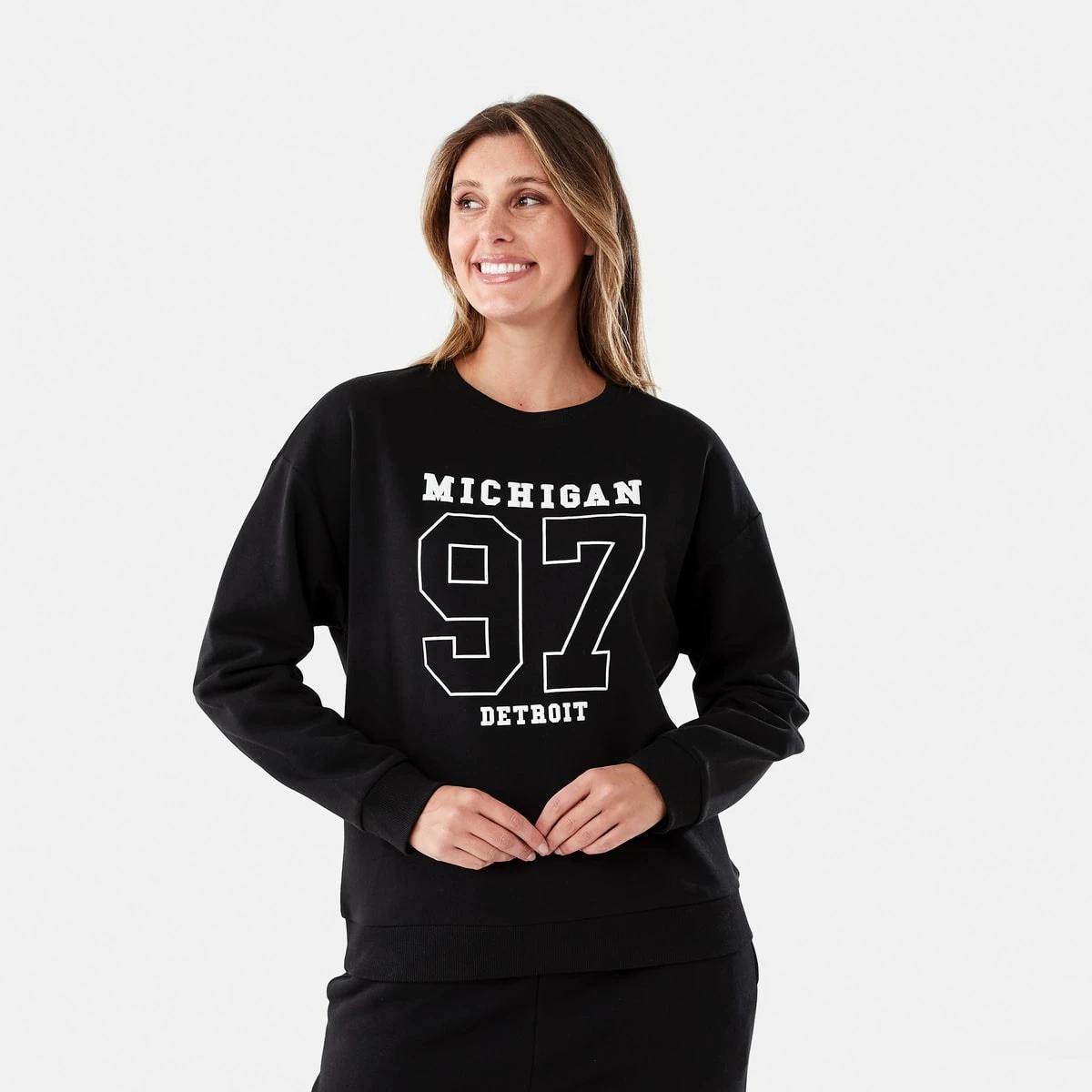 1 Long Sleeve Print Sweatshirt 97 Michgn, 1 of 6