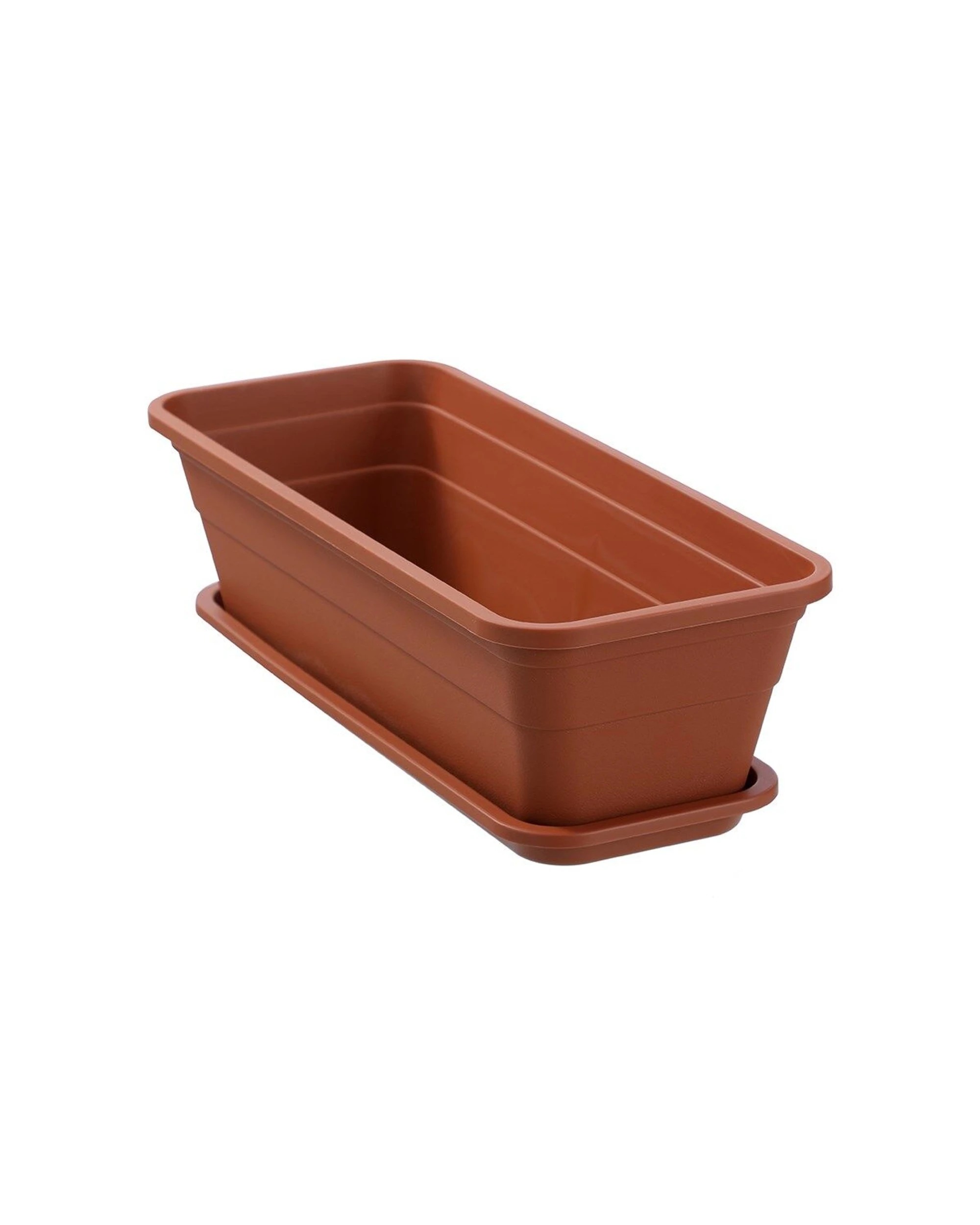 2 Boxsweden Classic Plastic Planter Rect With Saucer Durable 44cm - Multi, 2 of 8