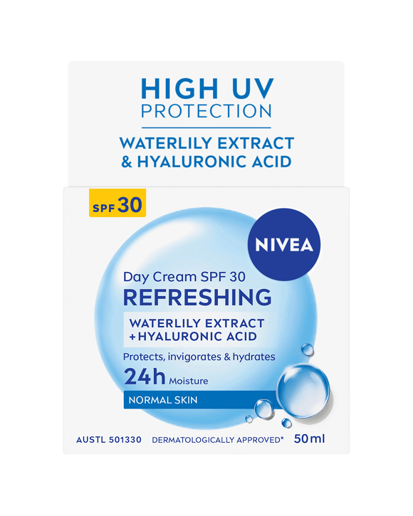 NIVEA Refreshing Day Cream SPF30 50ml - Waterlily Extract & Hyaluronic Acid