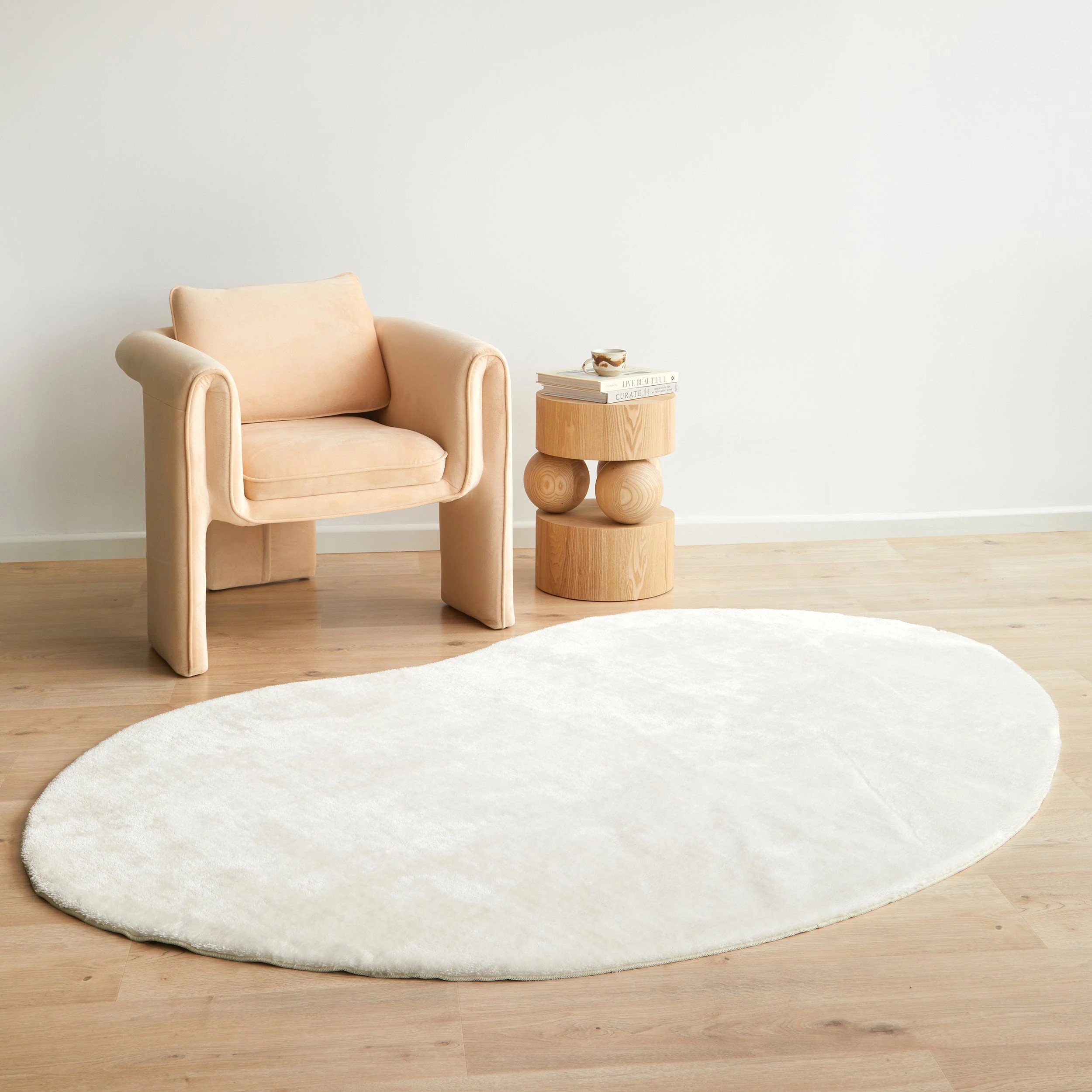 2 Common Ground Rugs Gelato  Washable 160x100cm Shaped - Small Rug - White, 2 of 6