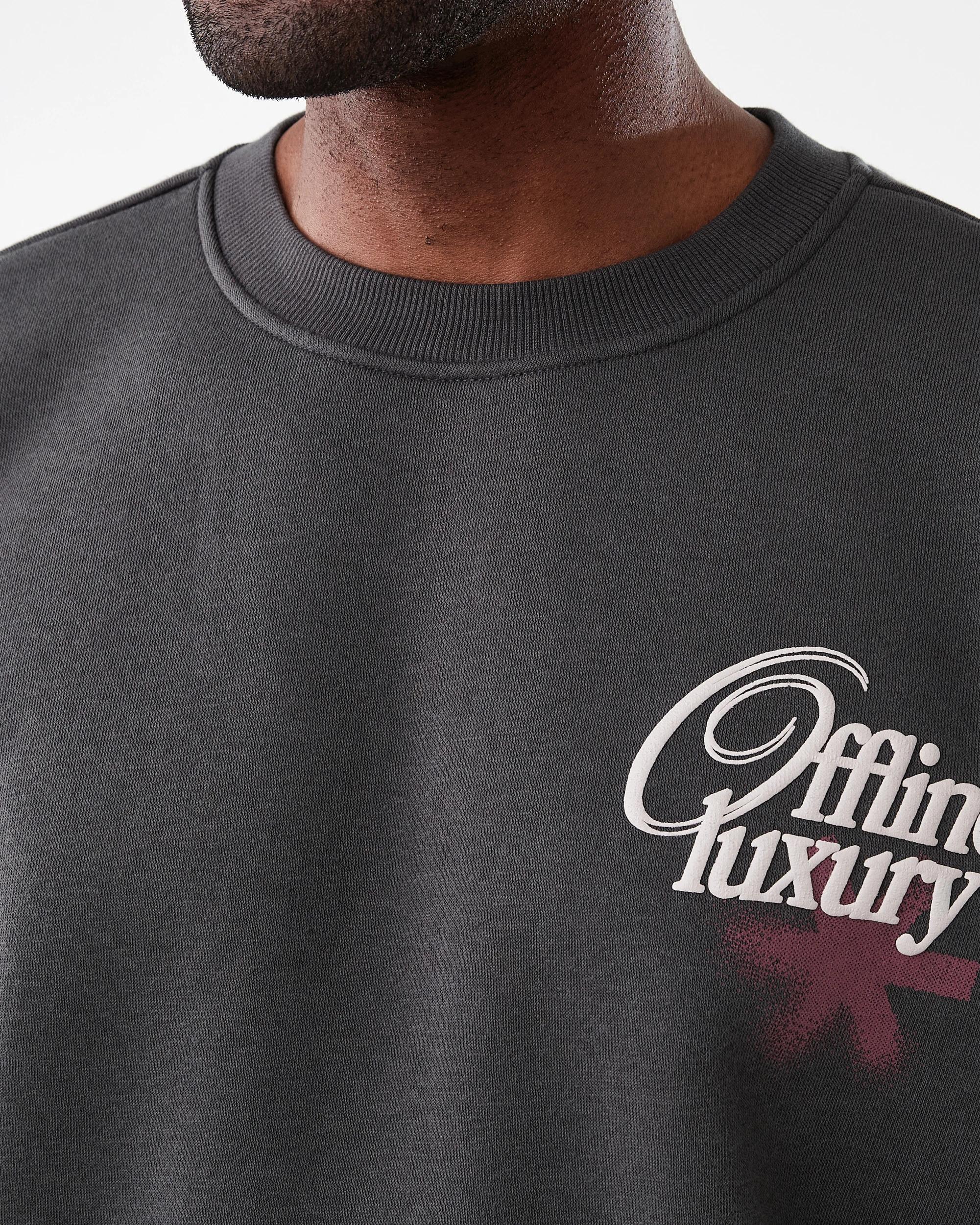 5 Oversized Print Crew Neck Sweatshirt Blk Offlne, 5 of 8