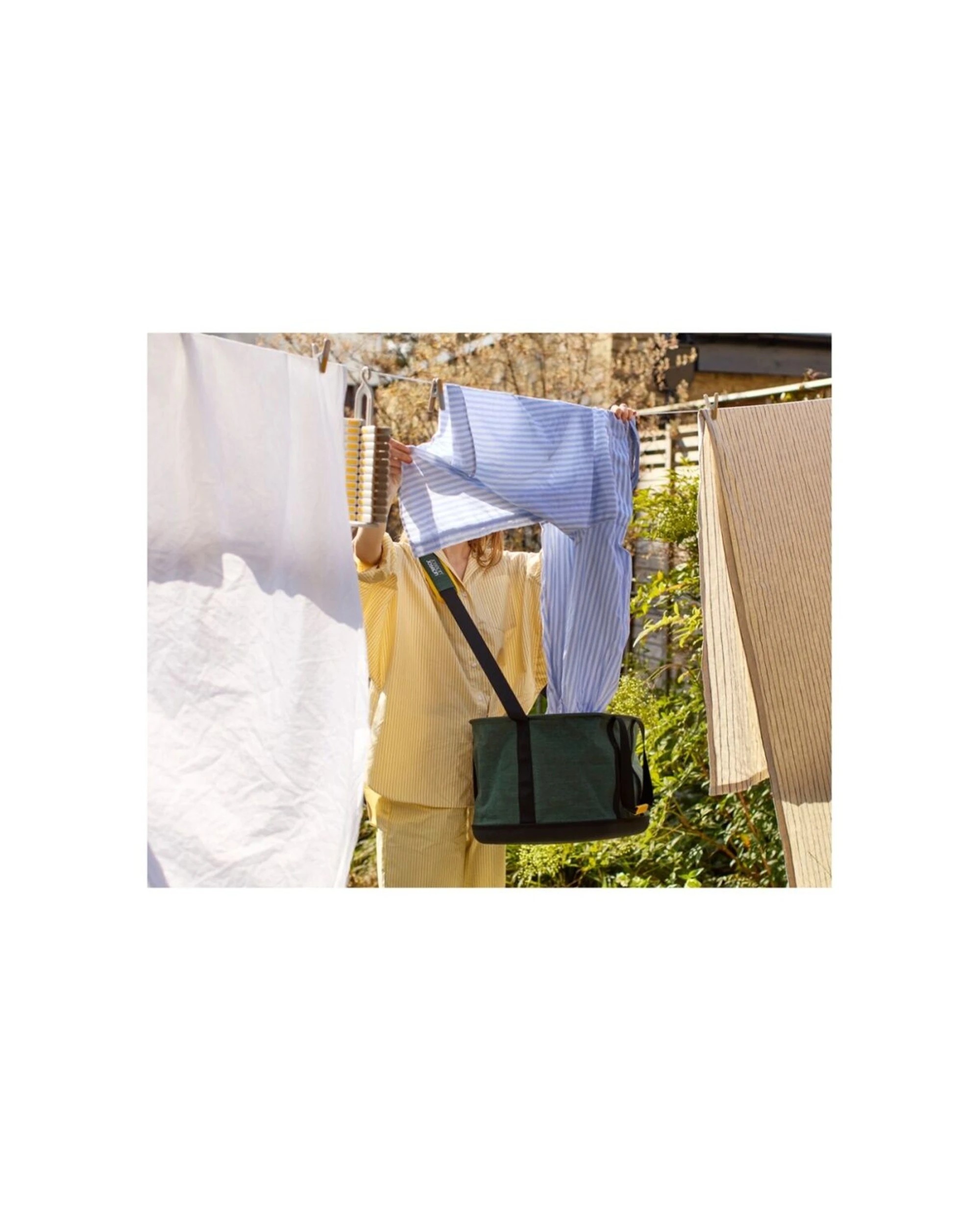 7 Joseph Joseph Hold-All Outdoor Laundry Basket 45L Waterproof Base Handles - Green, 7 of 7