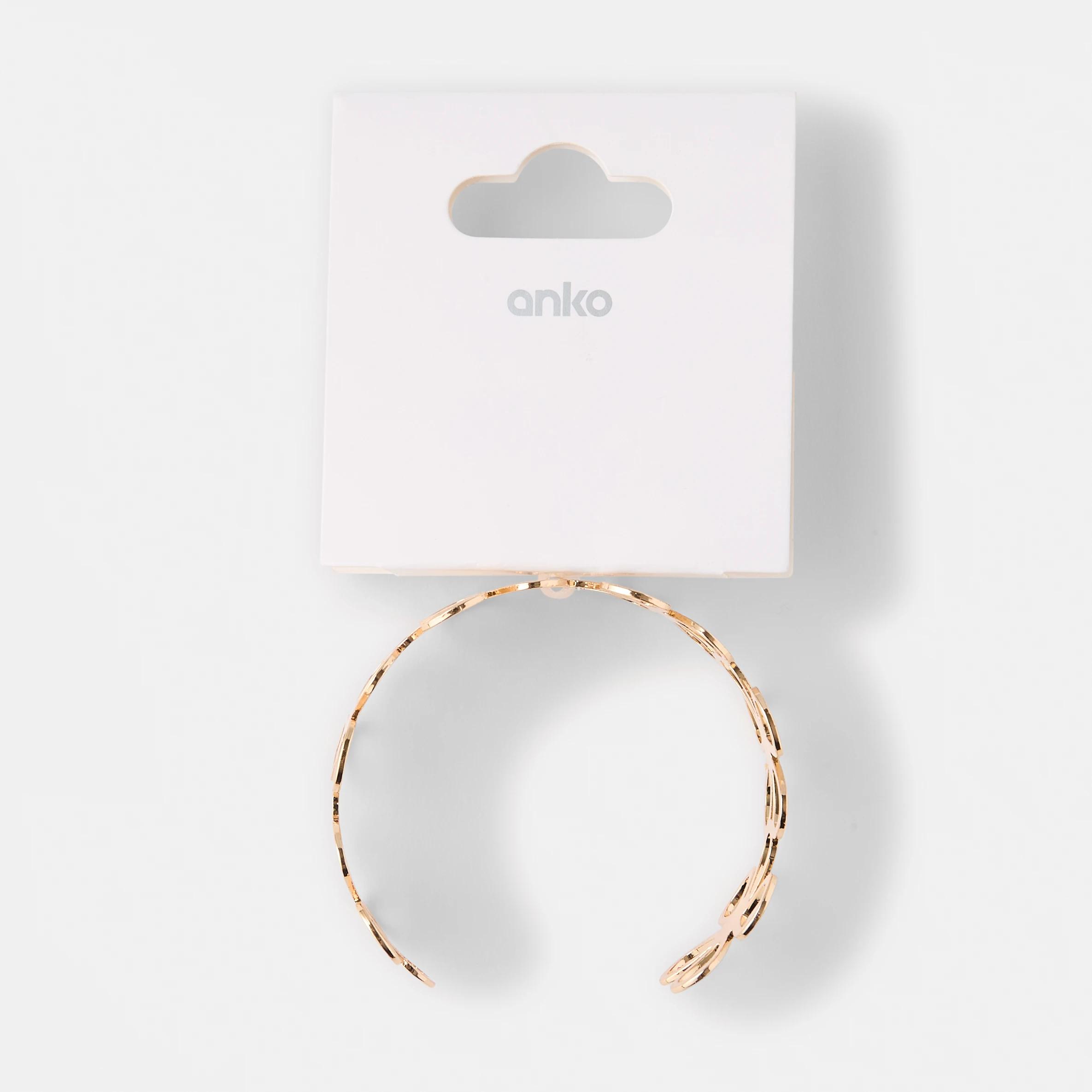 4 Cutout Flower Cuff - Gold Tone Gold, 4 of 4