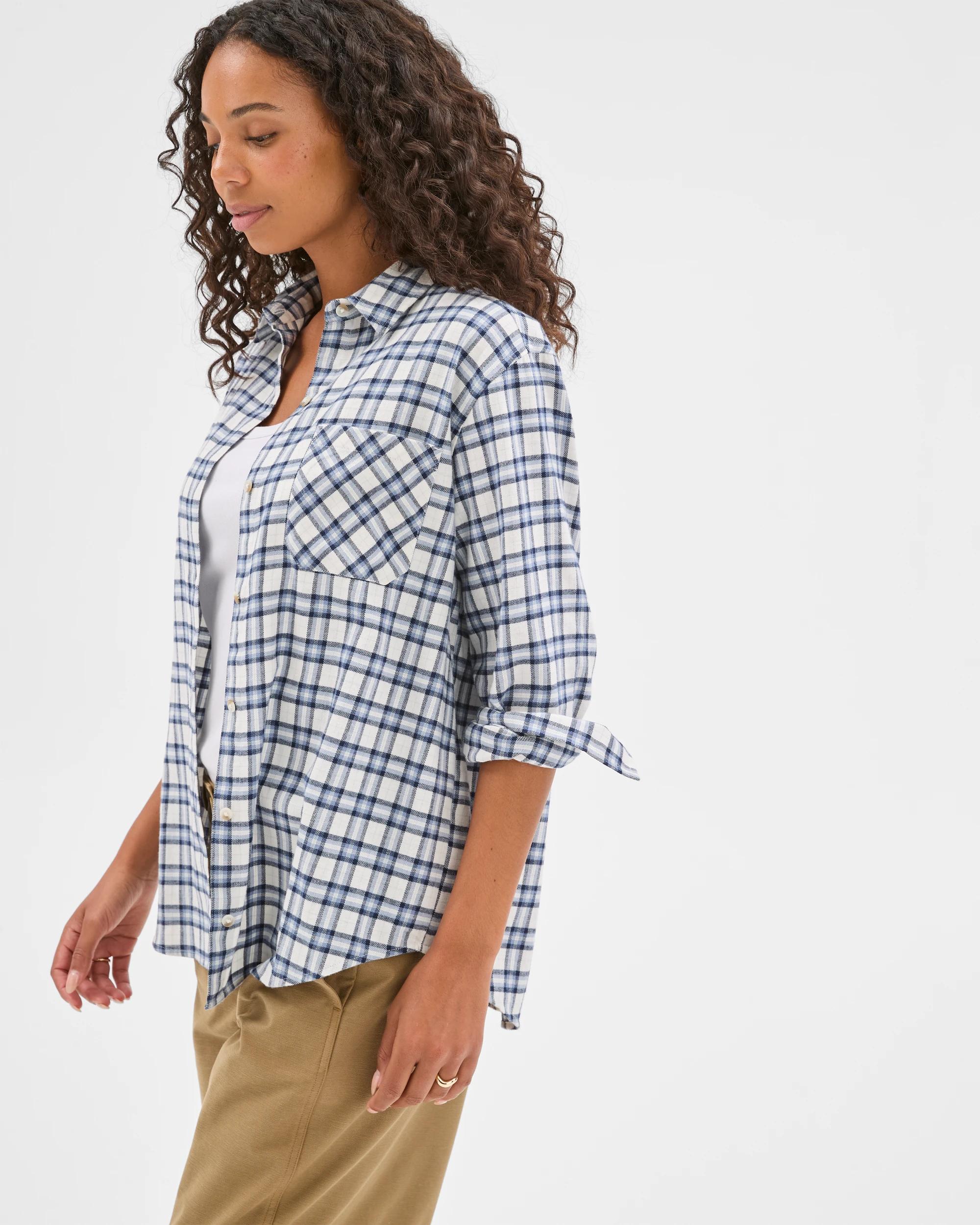 6 Target Woman Long Sleeve Check Shirt BLUE CHECK, 6 of 9