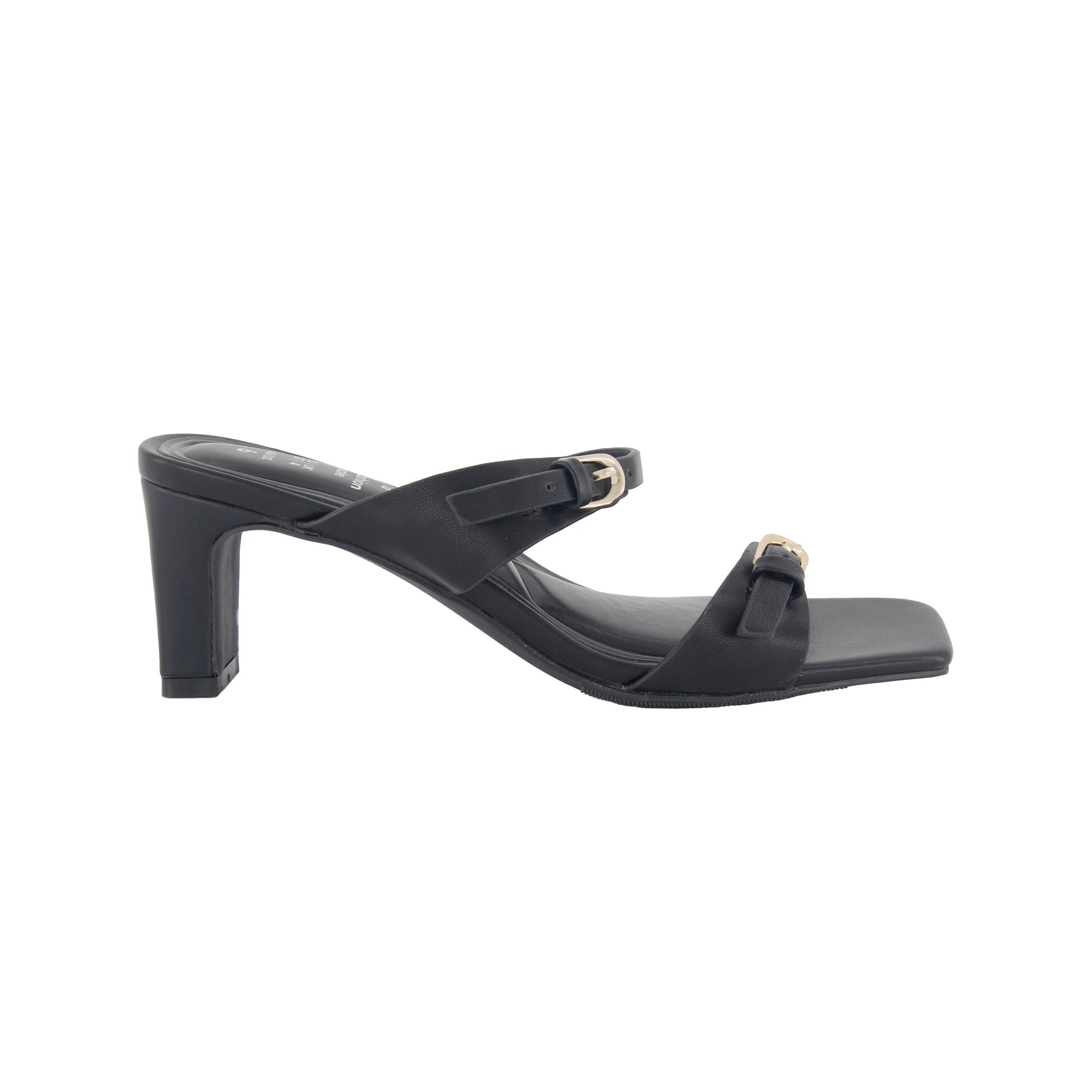 1 Two Strap Buckle Mules Black, 1 of 5
