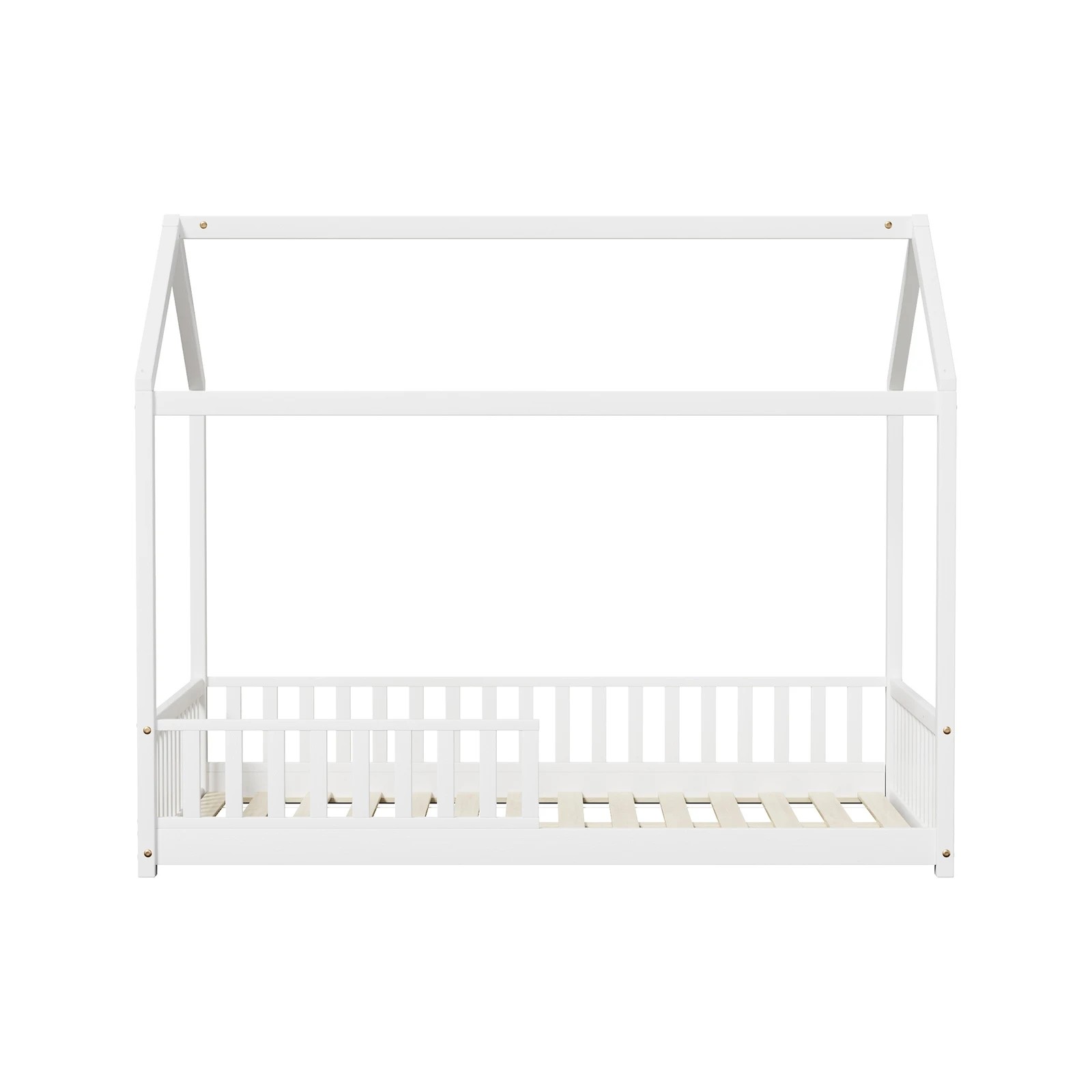 5 Oikiture Kids Wooden Bed Frame House Beds Platform Double Timber Pine
 - White, 5 of 10
