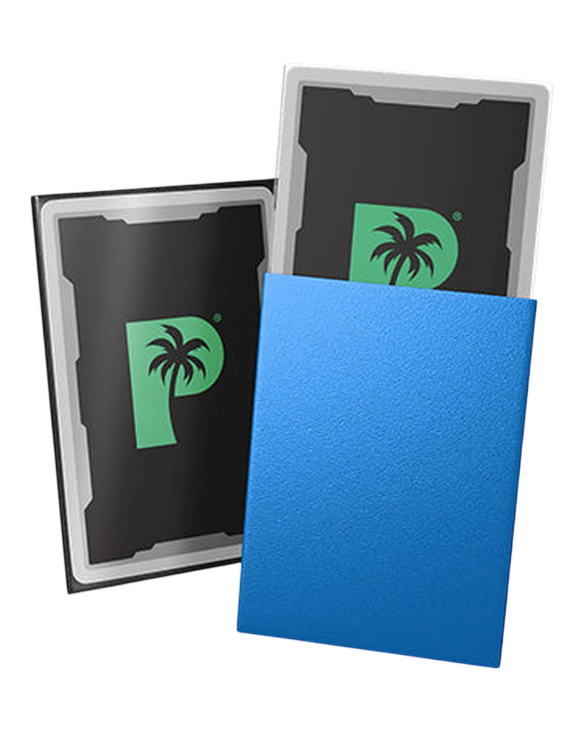 2 Palms Off Gaming Palms Off Standard 100pc Blackout Deck Sleeves Blue Matte, 2 of 2