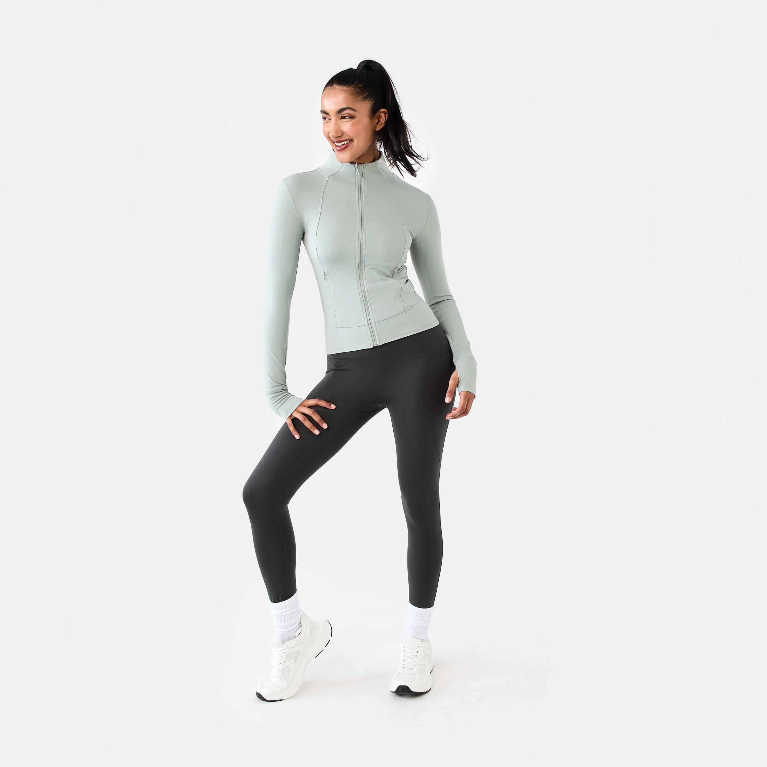 3 Active Womens Long Sleeve Ultrasoft Jacket LINDSEY GREEN, 3 of 8
