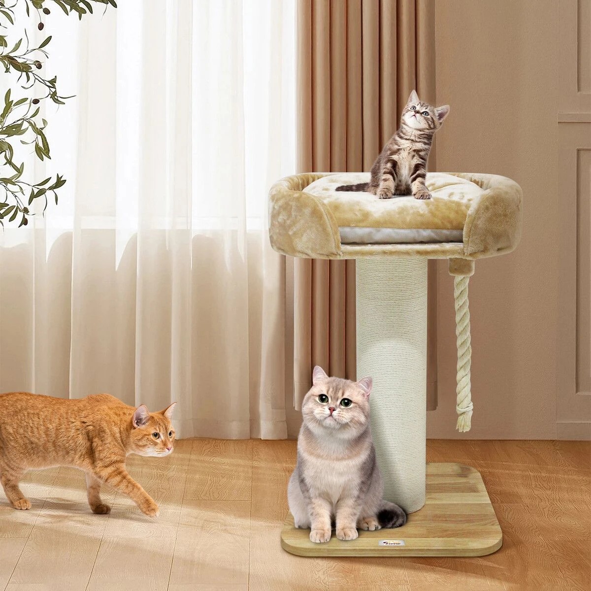 2 Pet Scene Cat Scratching Post Perch Bed Kitten Climbing Tower, 2 of 4