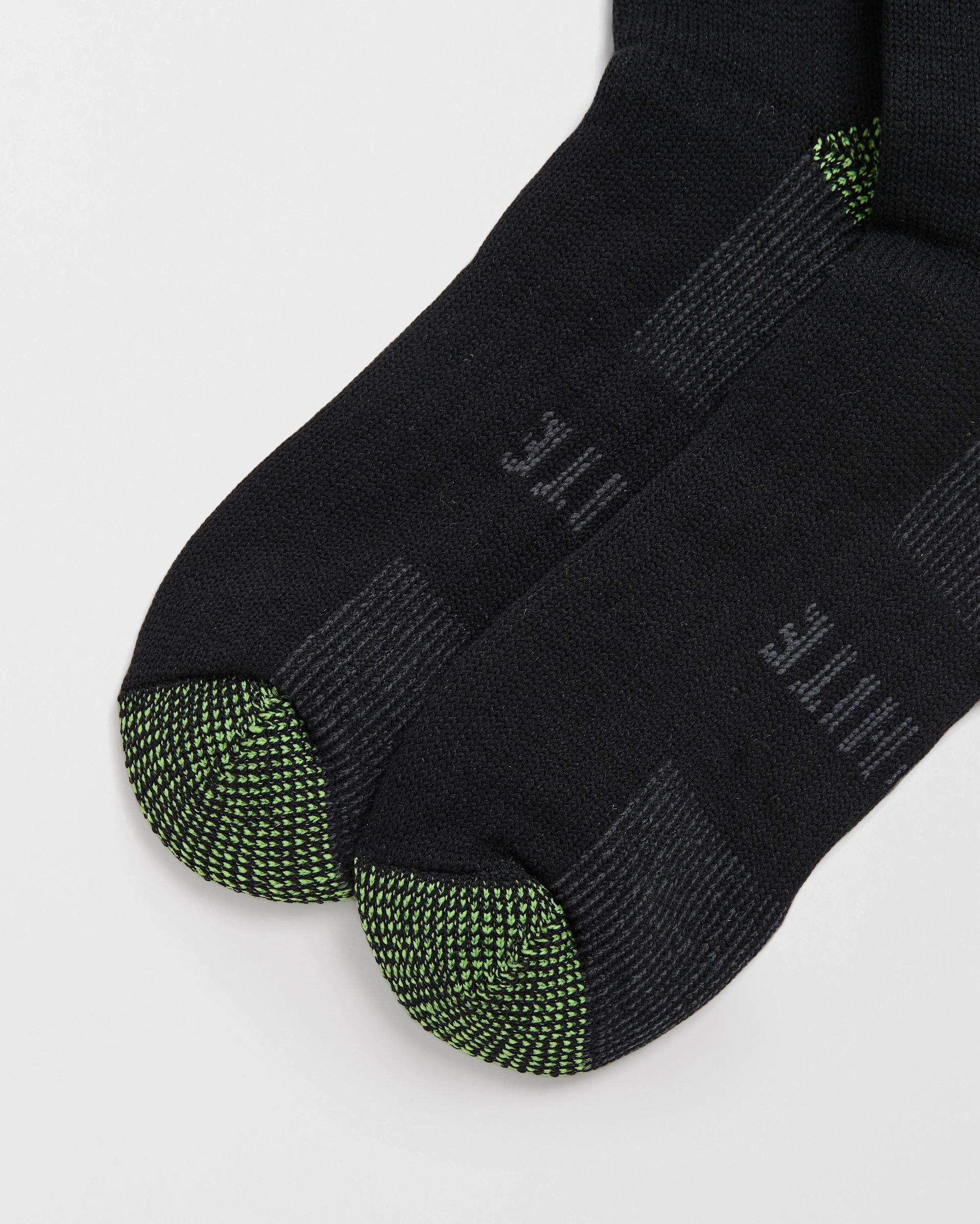 2 Graphite Wool Blend 2 Pack Crew Work Socks BLACK, 2 of 3