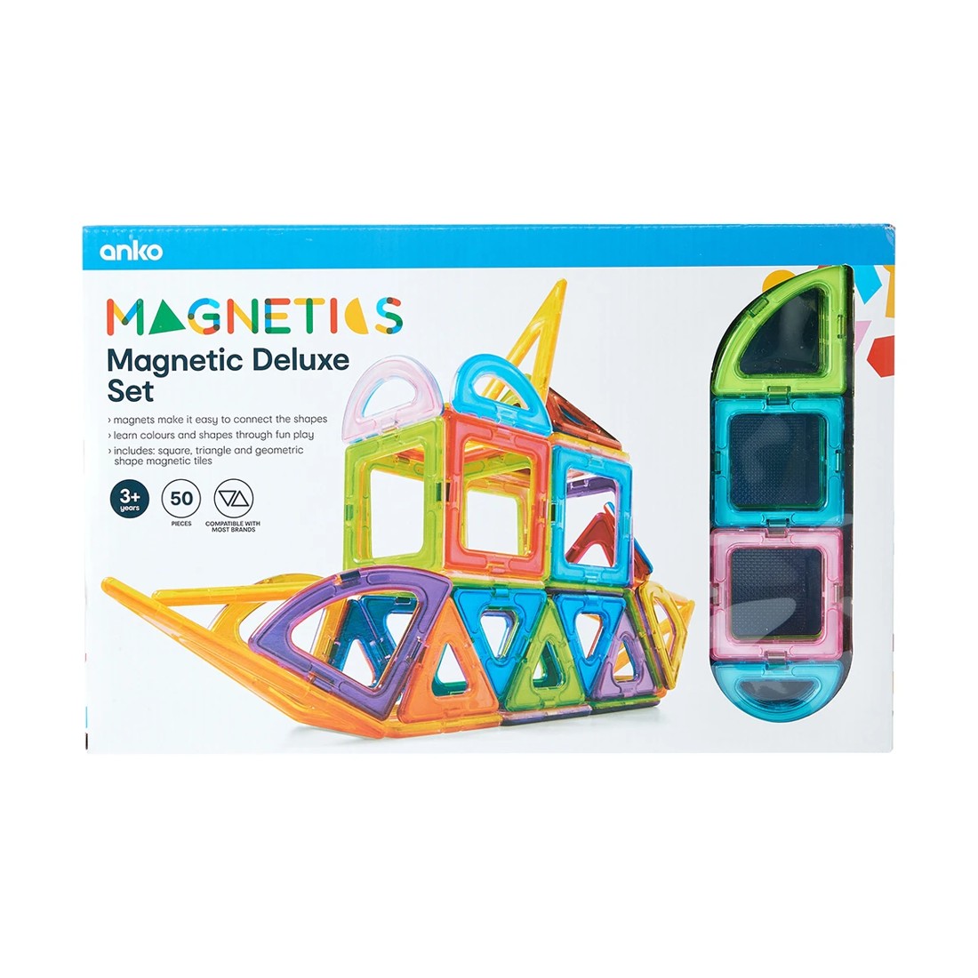 9 50 Piece Magnetic Tiles Playset, 9 of 11