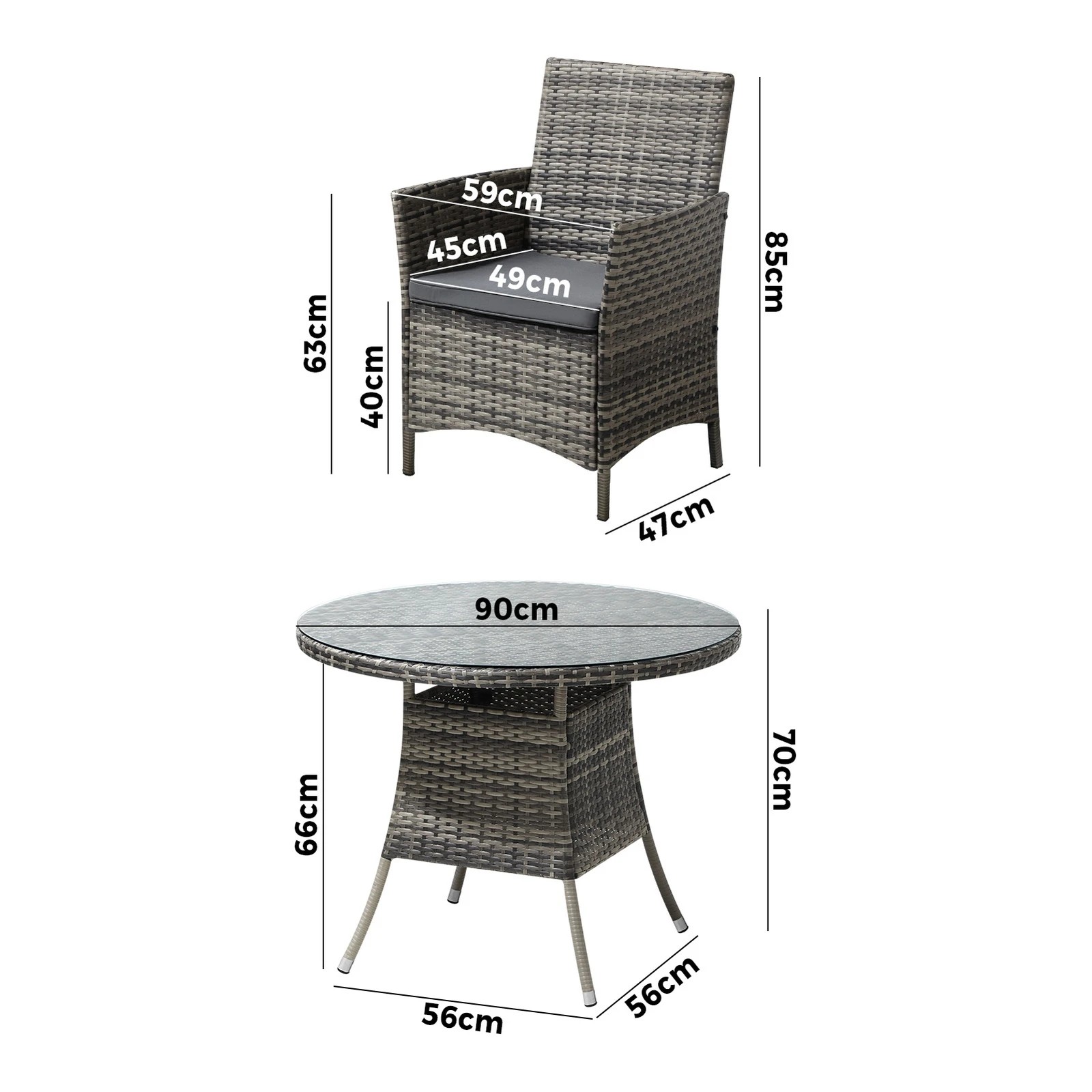 3 Livsip Outdoor Dining Set Table & Chairs 5pcs Patio Furniture Lounge Setting
 - Multi, 3 of 10