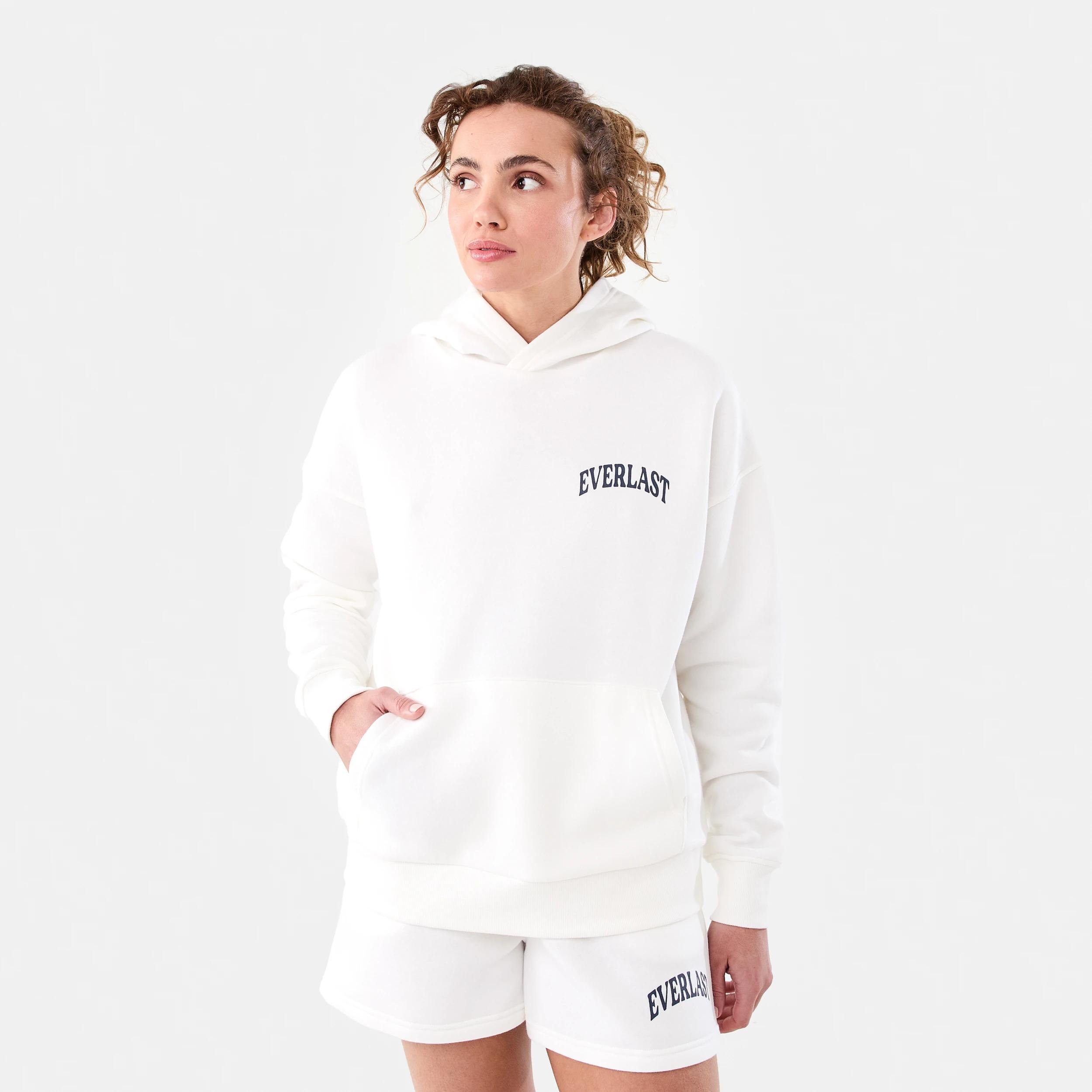 1 Everlast Womens Collegiate Oversized Hoodie EVERLAST COLLEGIATE CREAM, 1 of 9