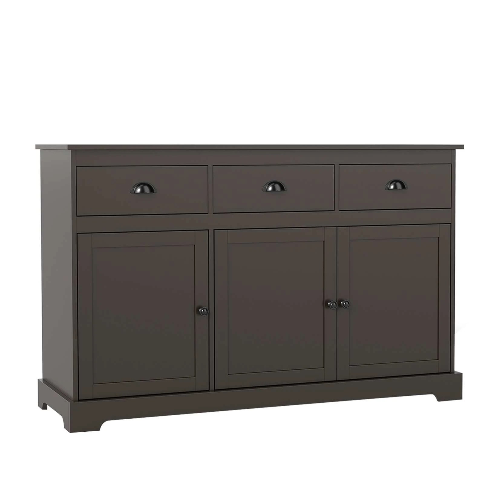 1 Costway Kitchen Buffet Storage Cabinet Console Table w/Adjustable Shelf - Brown, 1 of 3