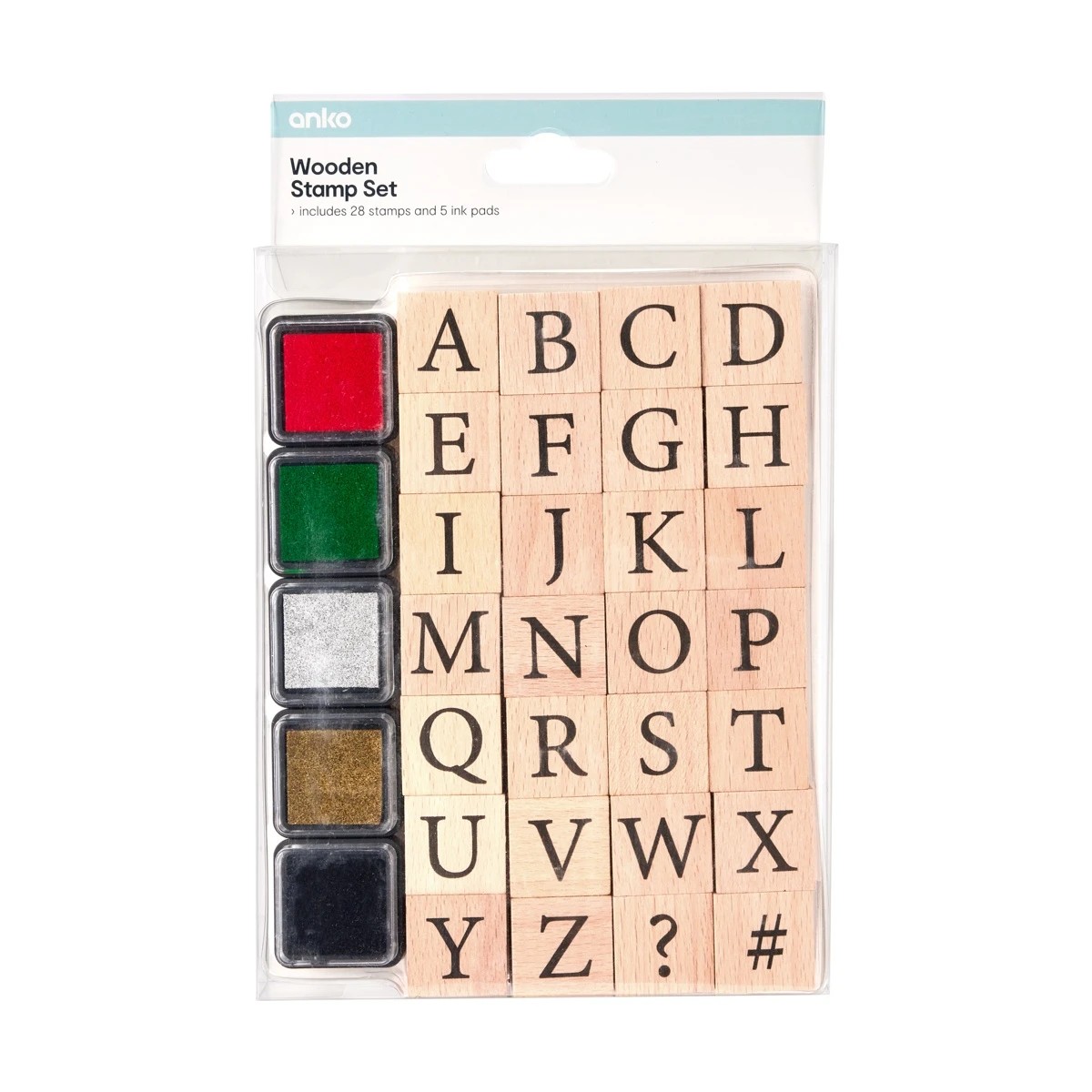 1 Wooden Stamp Set - Alphabet, Upper Case, 1 of 4