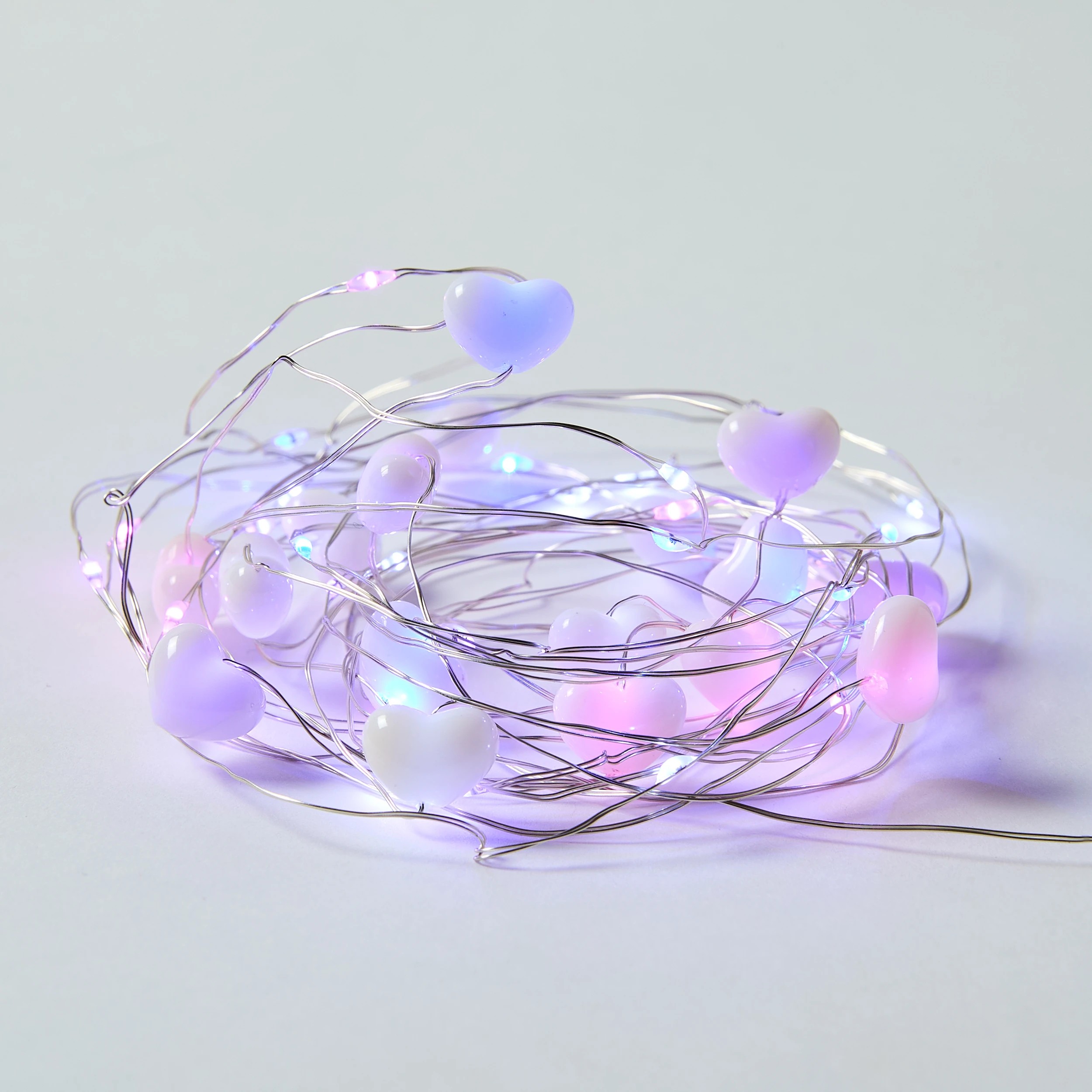 2 Mini Pastel Heart Wire Lights, 2 of 9