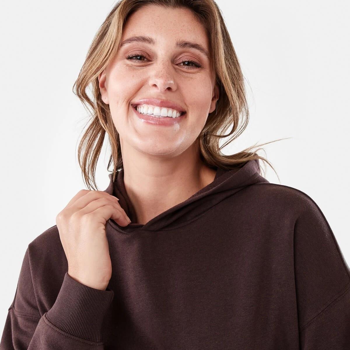 4 Active Womens Core Pop Over Hoodie TUSCAN BROWN, 4 of 6