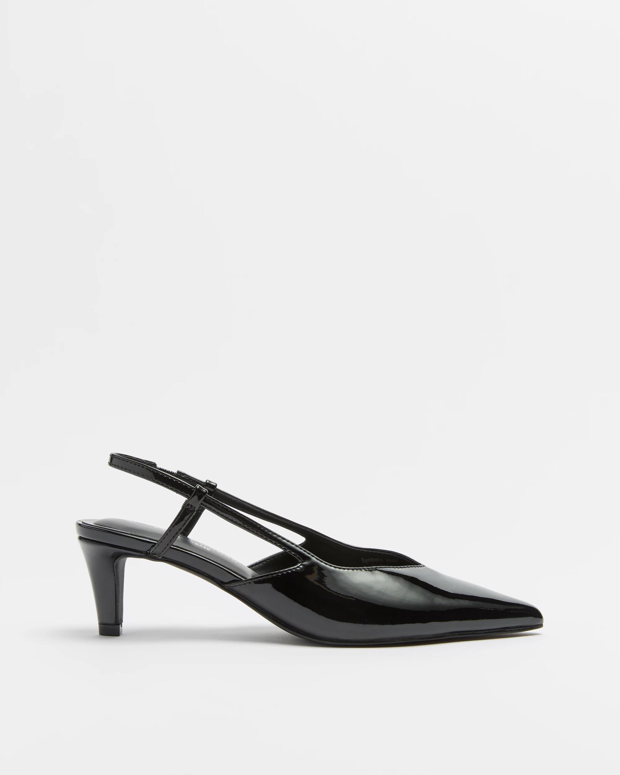 1 Target Womens Low Point Kitten Heel - Sasha BLACK PATENT, 1 of 3