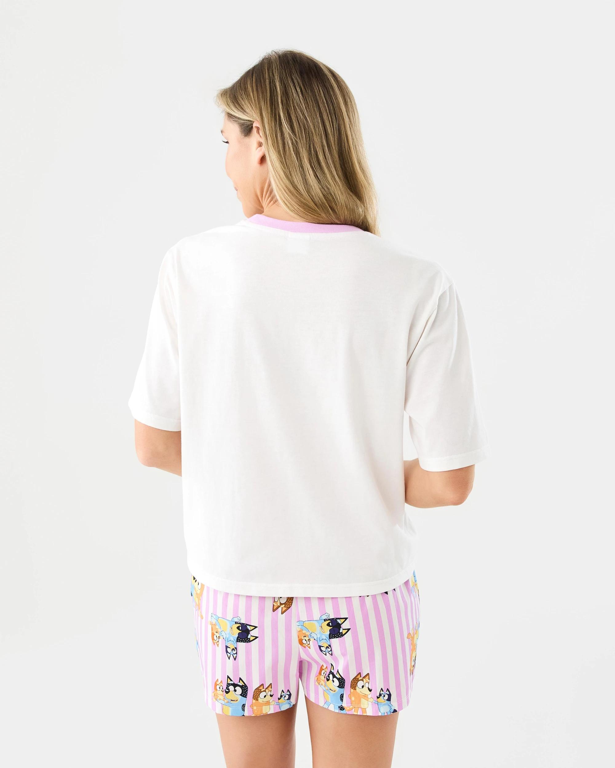 4 Bluey License Short Sleeve Cotton Knit Top and Woven Shorts Family Matching Pyjama Set Bluey, 4 of 9
