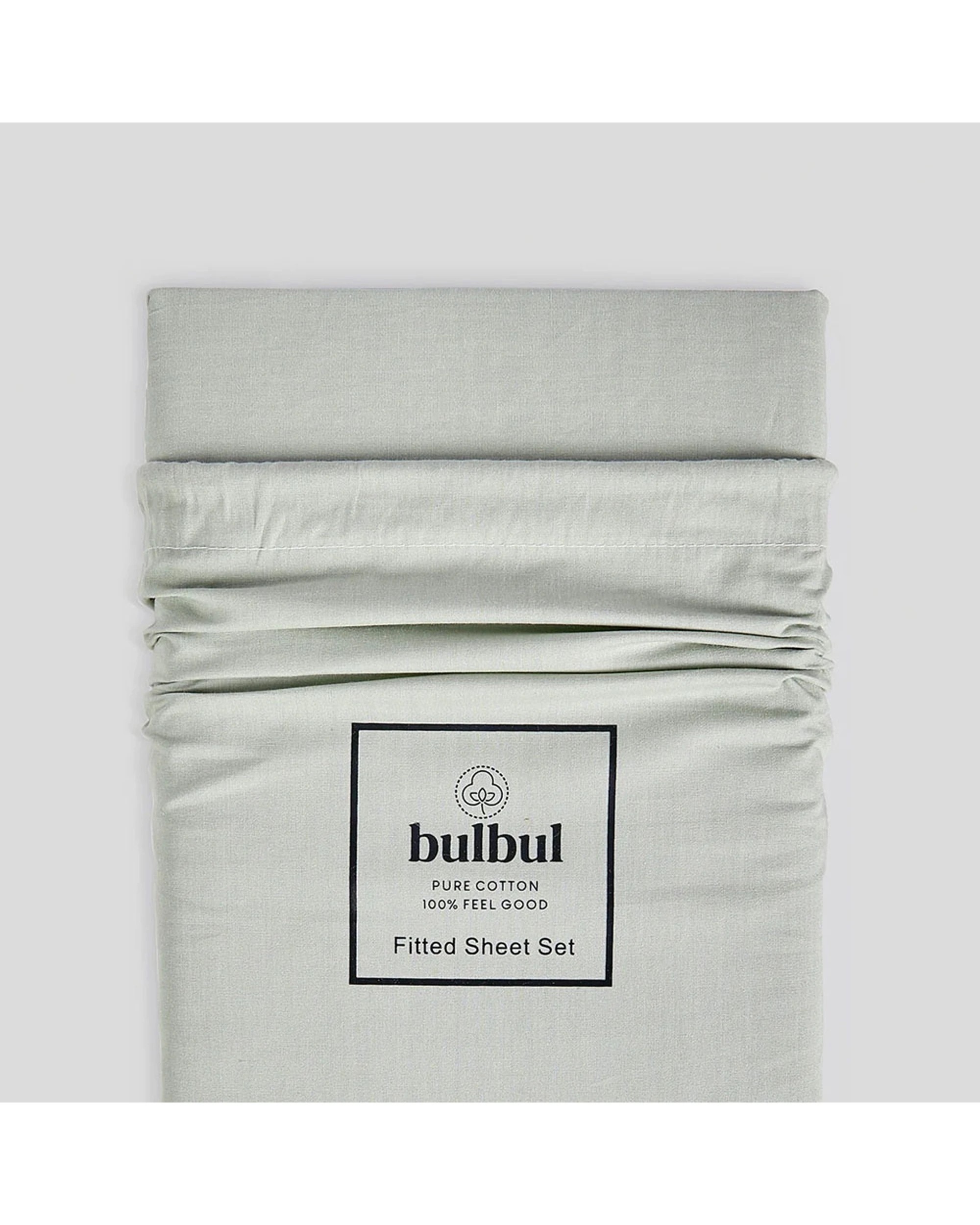5 Bulbul Home Fitted Sheet & Pillowcase Bedding Set Desert Sage 375TC - Queen Bed - Green, 5 of 5