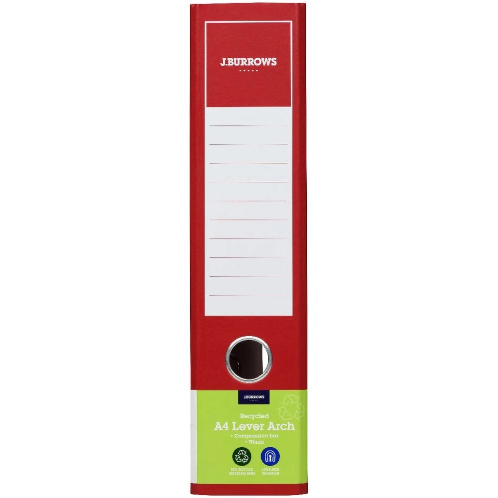 2 J.Burrows A4 Lever Arch Binder 2 Ring 70mm Berry, 2 of 5