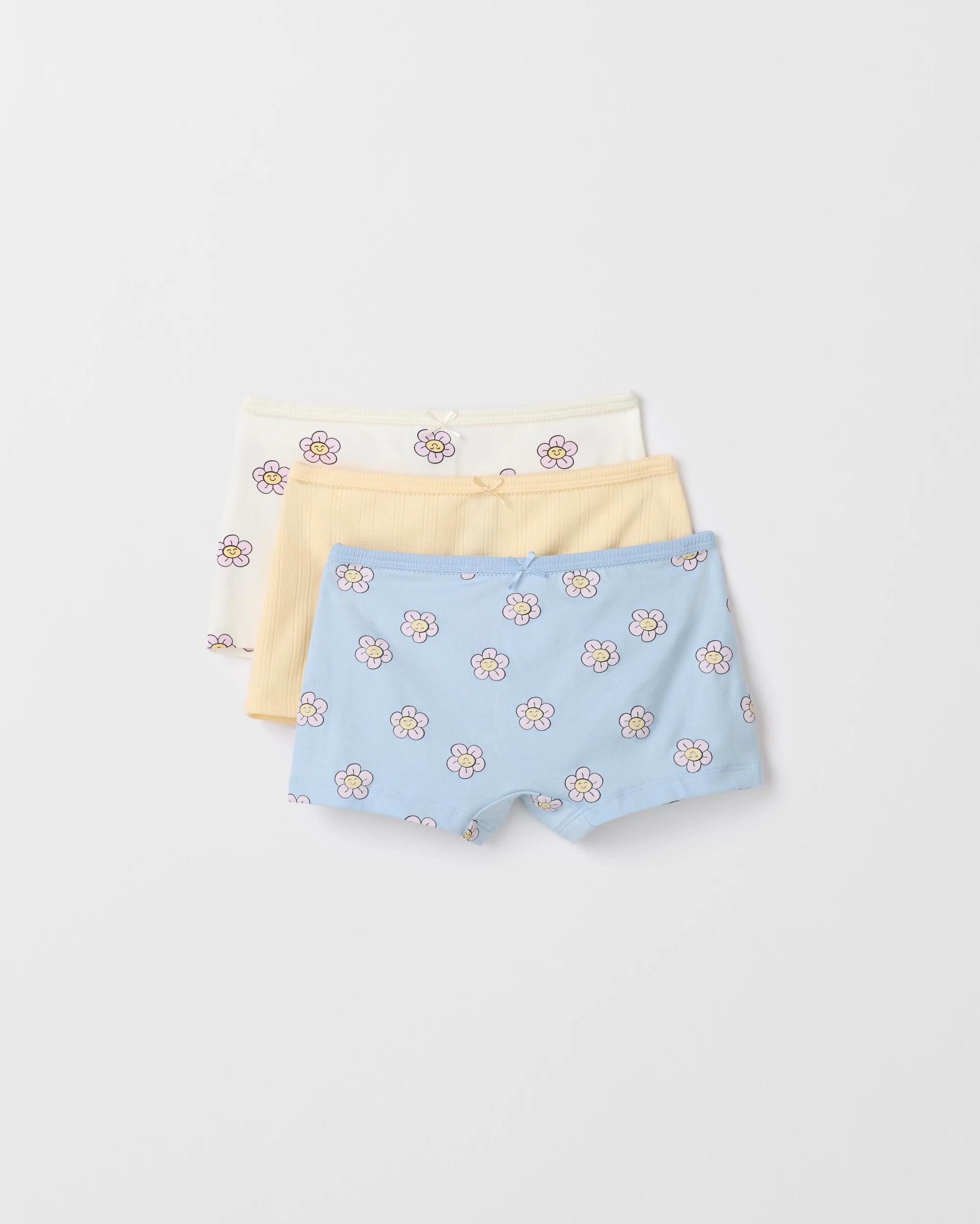 1 Australian Cotton Younger Girls Shortie 3 Pack - Maxx DAISY, 1 of 2