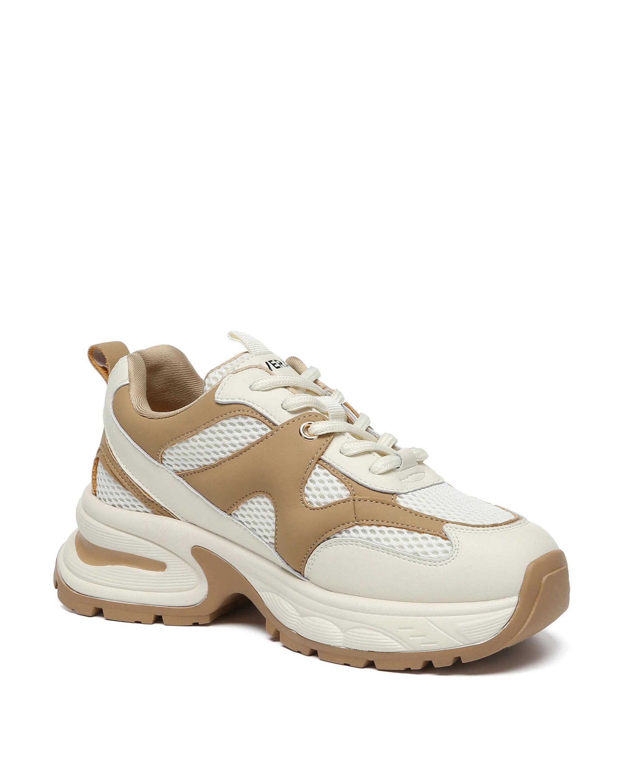 2 Everau Women Camille Chunky Sneakers WHITE/UMBER, 2 of 5
