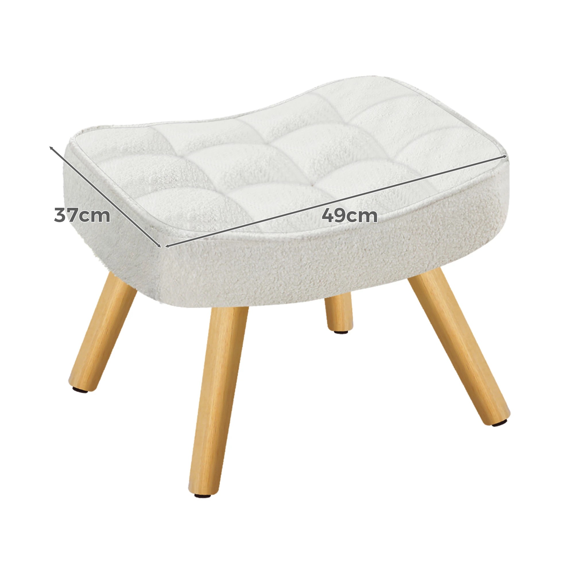 8 Alfordson Armchair Lounge Chair Featherston Replica Accent Chair Boucle - White, 8 of 10