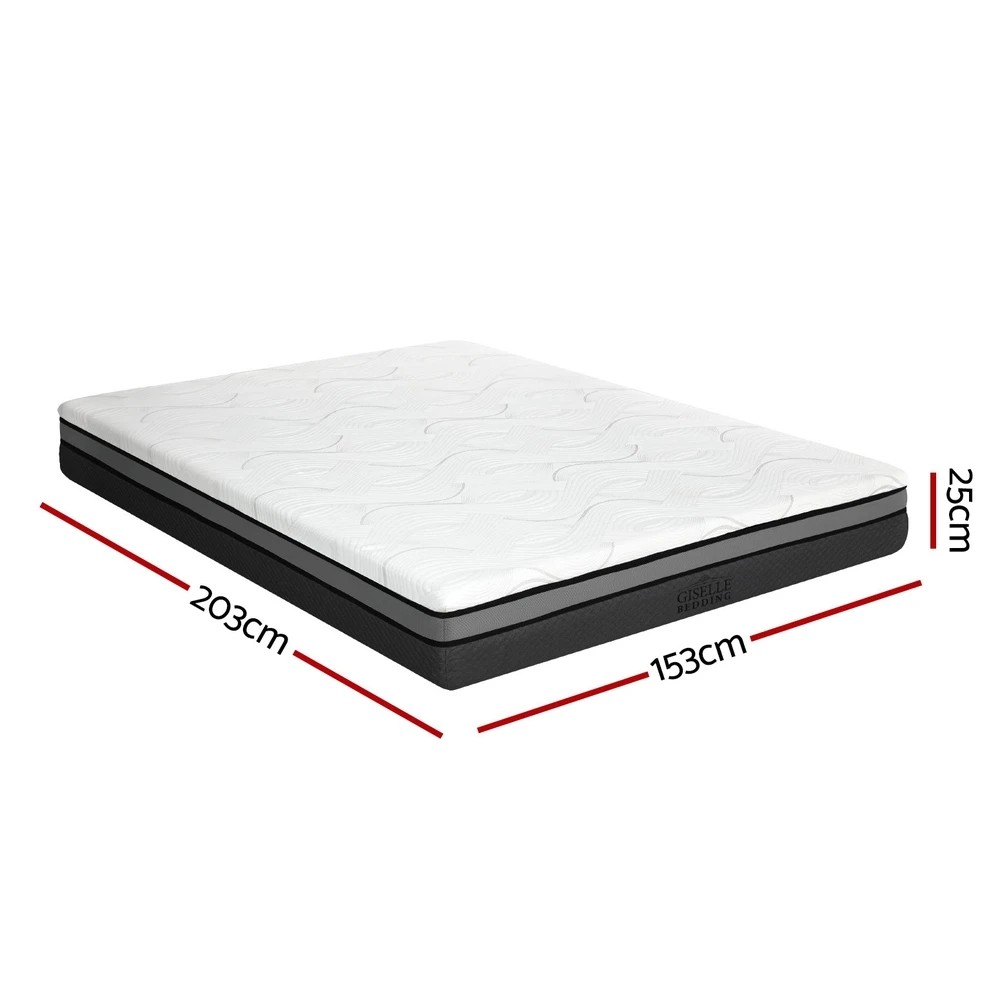 2 Giselle Bedding Memory Foam Mattress Bed Cool Gel Non Spring 25cm Queen - Queen Bed - Multi, 2 of 7