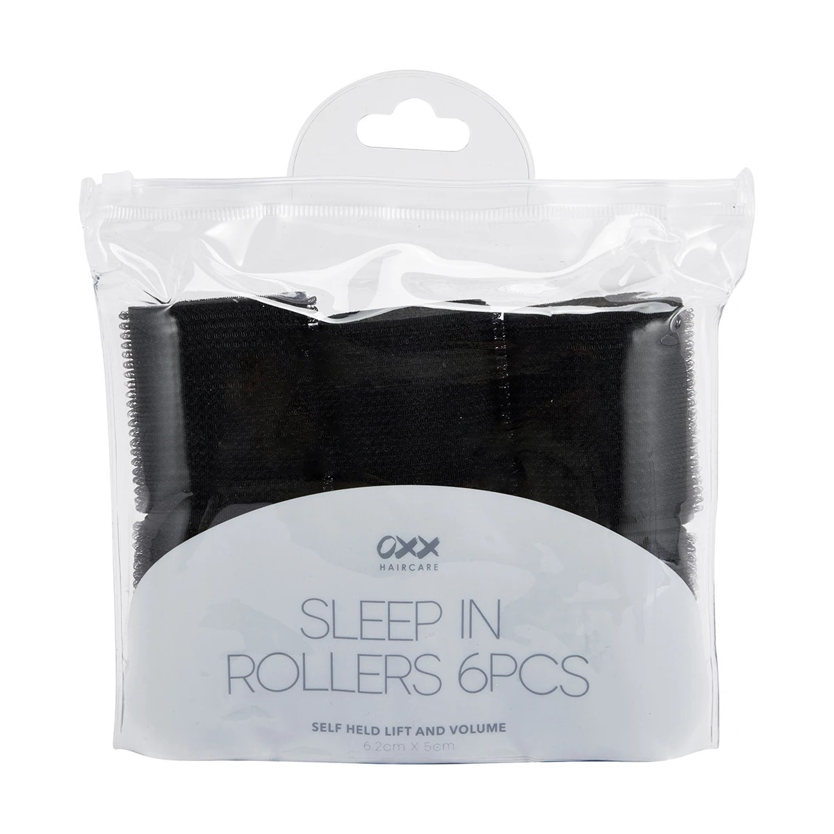 1 OXX Haircare 6 Piece Sleep In Rollers - Black, 1 of 5