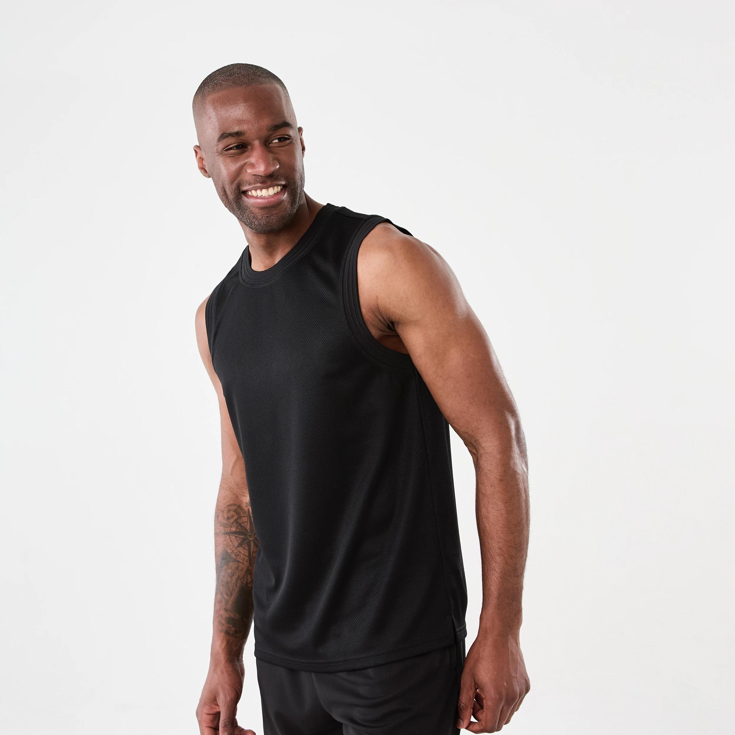 2 Active Mens Relaxed Basketball Tank BLACK, 2 of 6