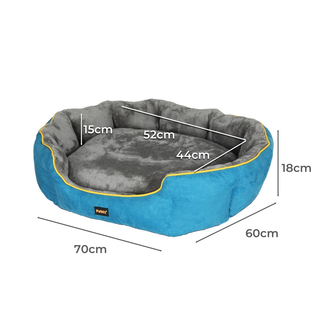 3 Pawz Electric Heated Pet Bed Medium Blue, 3 of 6
