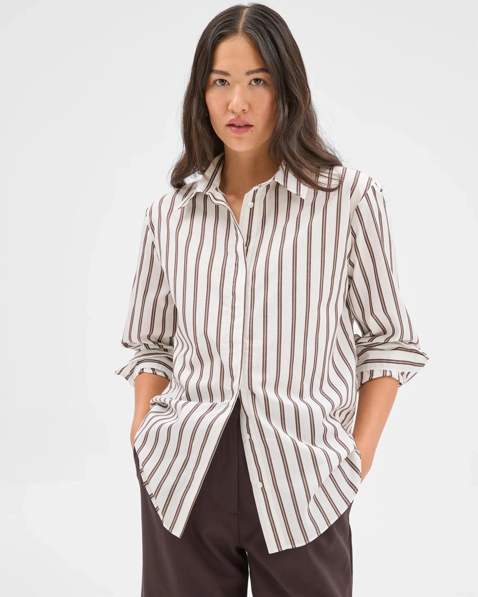 1 Preview Australian Cotton Poplin Shirt CLOUD DANCER, 1 of 6
