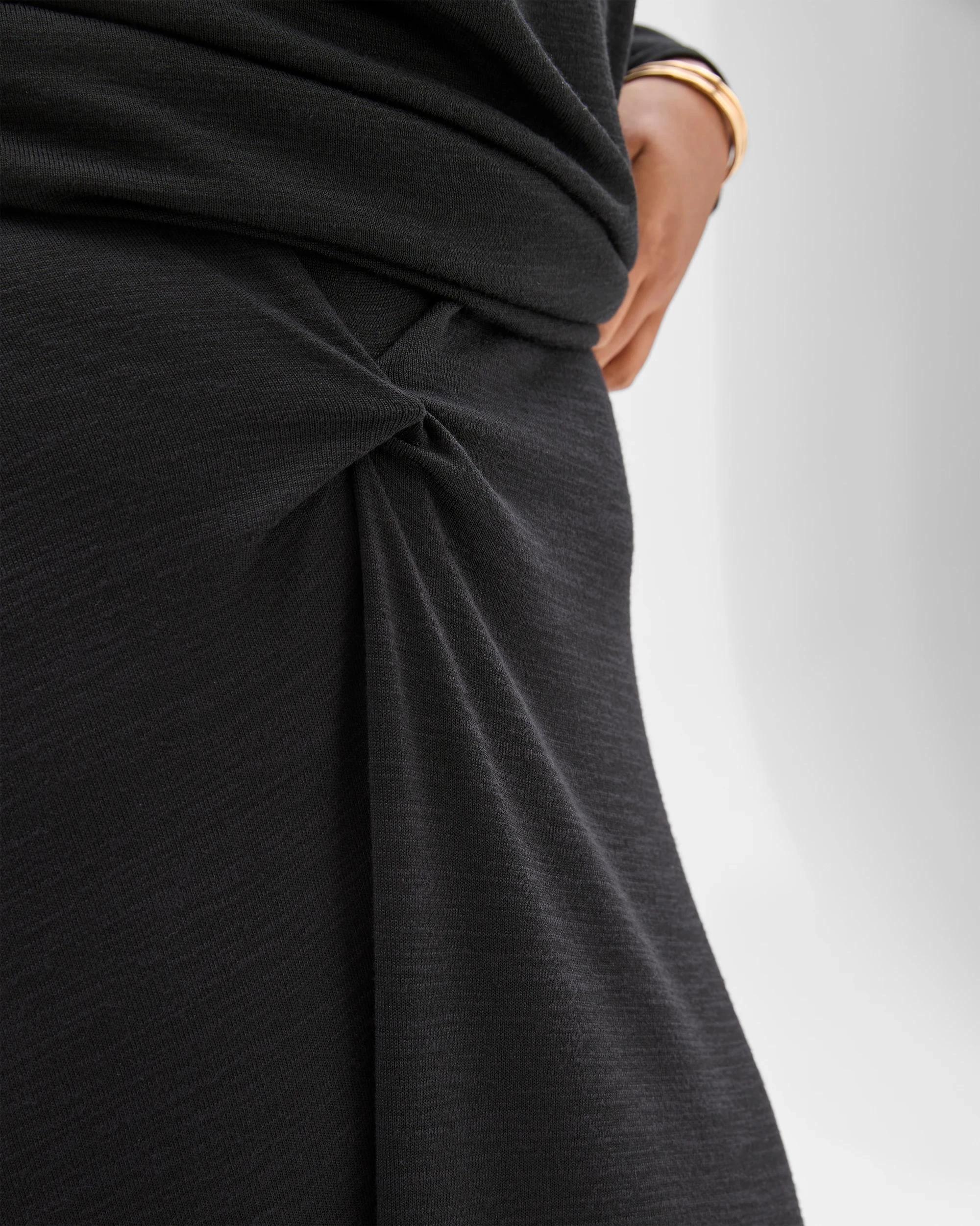 5 Target Curve Plus Size Drape Knit Midi Skirt BLACK, 5 of 6