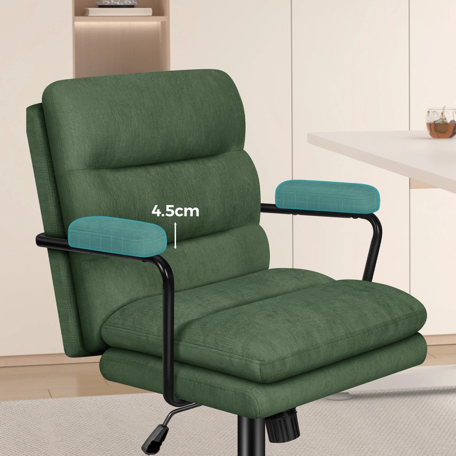 5 Alfordson Office Chair Ergonomic Executive Computer Work Seat Chenille - Green, 5 of 10