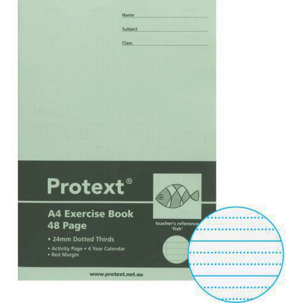 3 Protext A4 70gsm 24mm Dotted Thirds Exercise Book 48 Pg Blue, 3 of 3