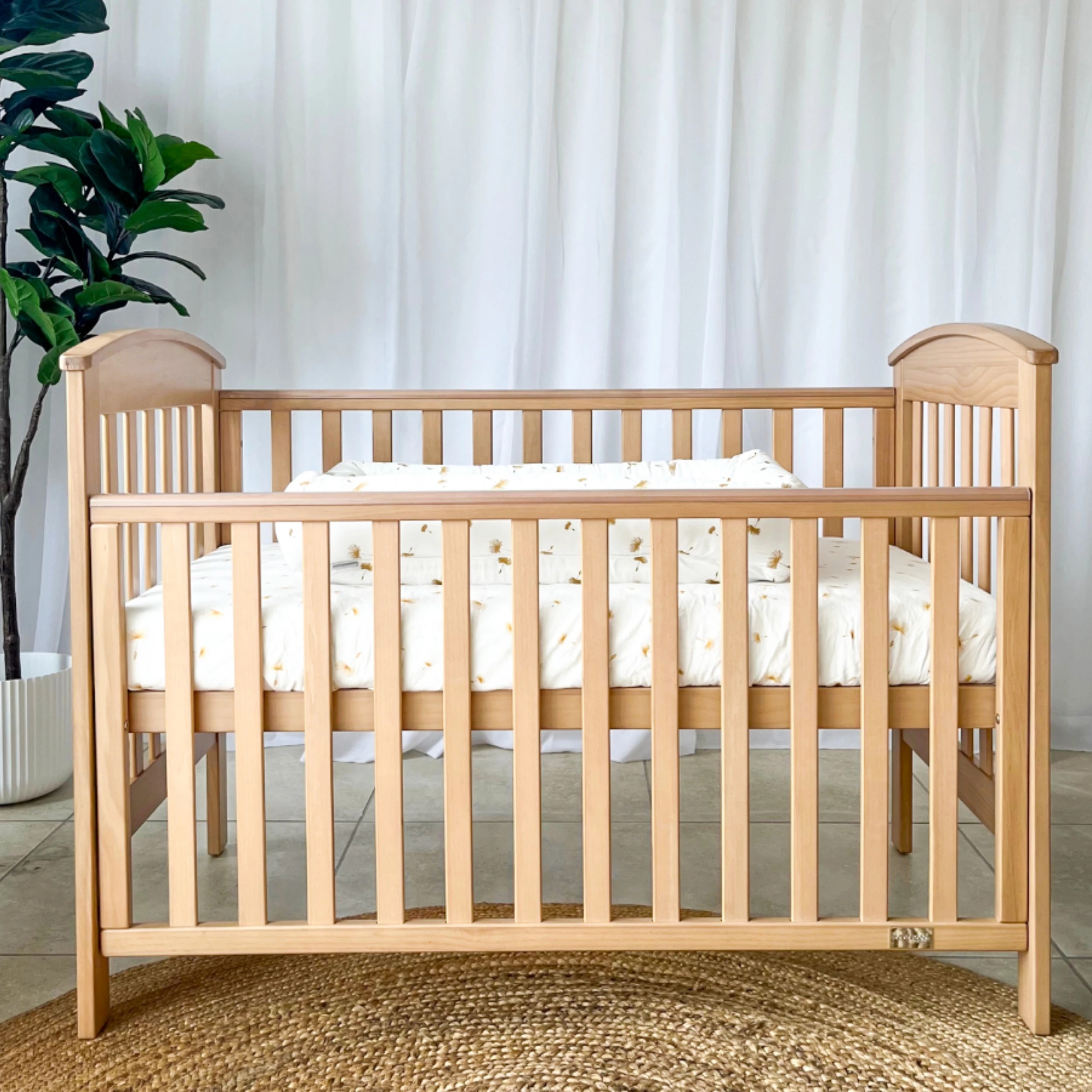 2 Babyhood Classic Curve Cot - Natural, 2 of 6