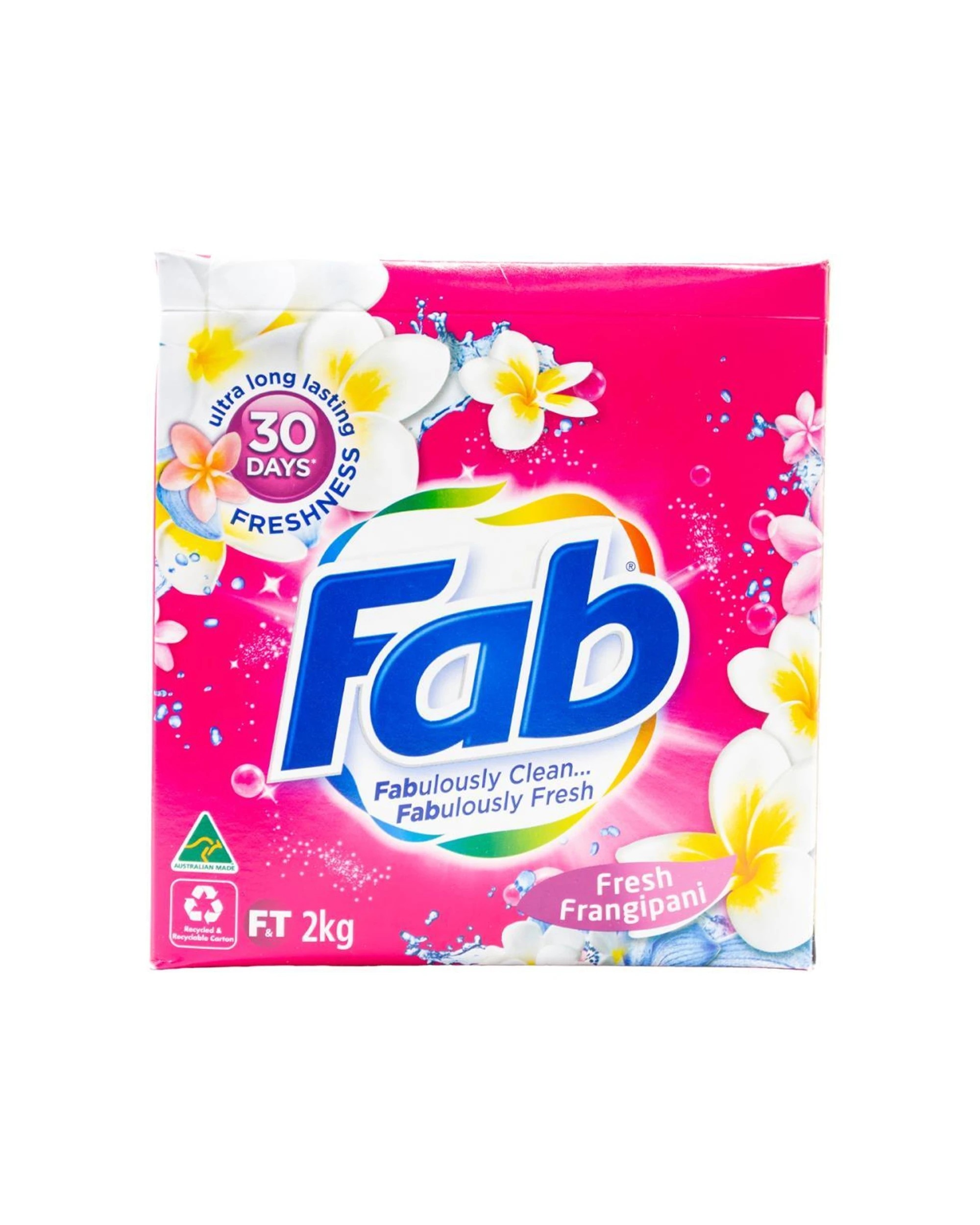 2 FAB 3PK Fab Laundry Powder Fresh Frangipani Front Top Loader Clean 2kg - Multi, 2 of 5
