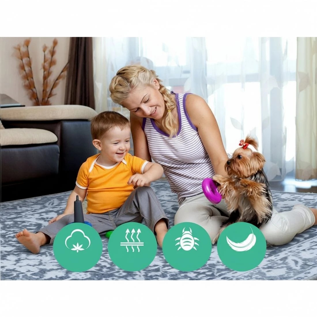 4 Artiss Floor Rug 160x230 Mat Carpet Short Pile Fafi - Grey, 4 of 6