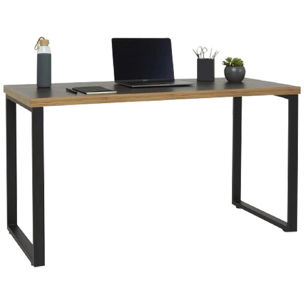 3 Otto Contour Home Office Study Woodgrain Desk 1400mm Black Desks, Tables and Workstations, 3 of 9